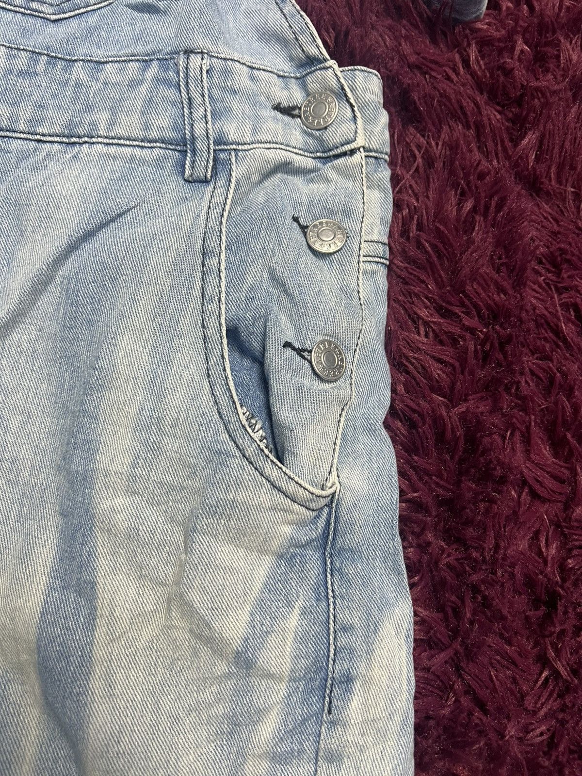 Japanese Brand Cnsuncae Men’s Blue Denim Cargo Overalls (47) Size US 33 - 5 Thumbnail