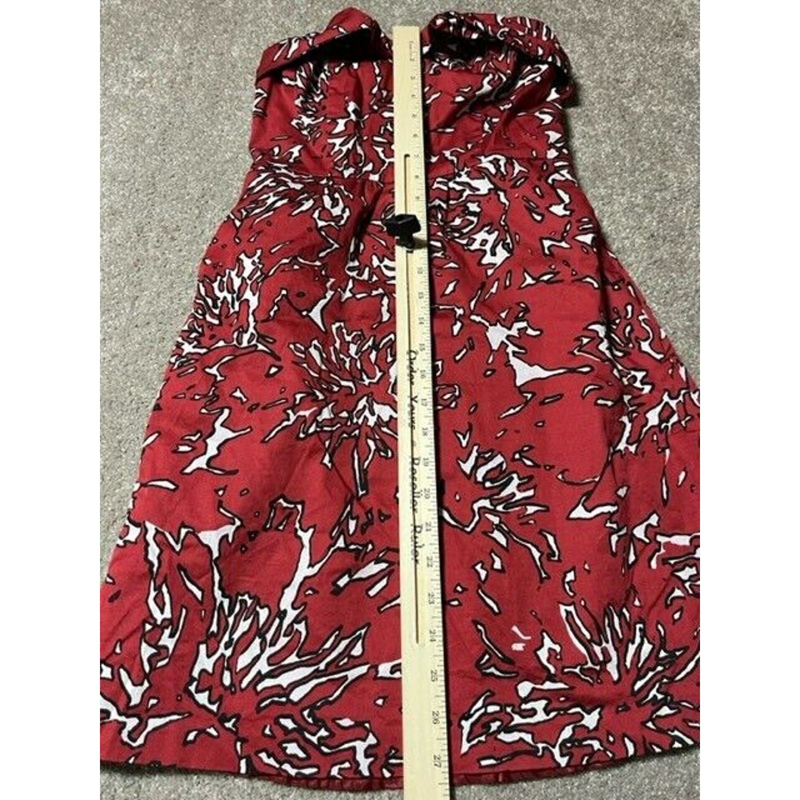 Other The Limited Dress Size 0 Abstract Strapless A Line Lined Red Size XS / US 0-2 / IT 36-38 - 7 Thumbnail