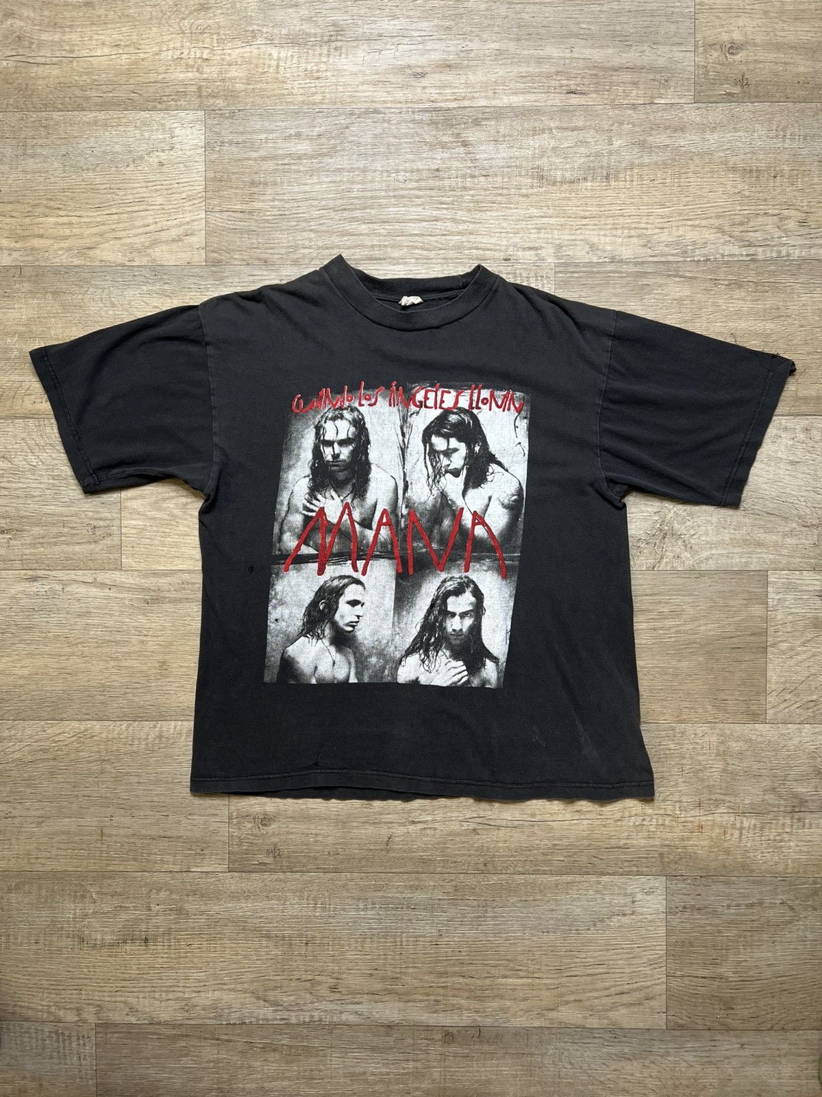 Band Tees × Vintage Vintage MANA Cuando Los Angeles Lloran Tour Black T-Shirt Size US XL / EU 56 / 4 - 1 Thumbnail