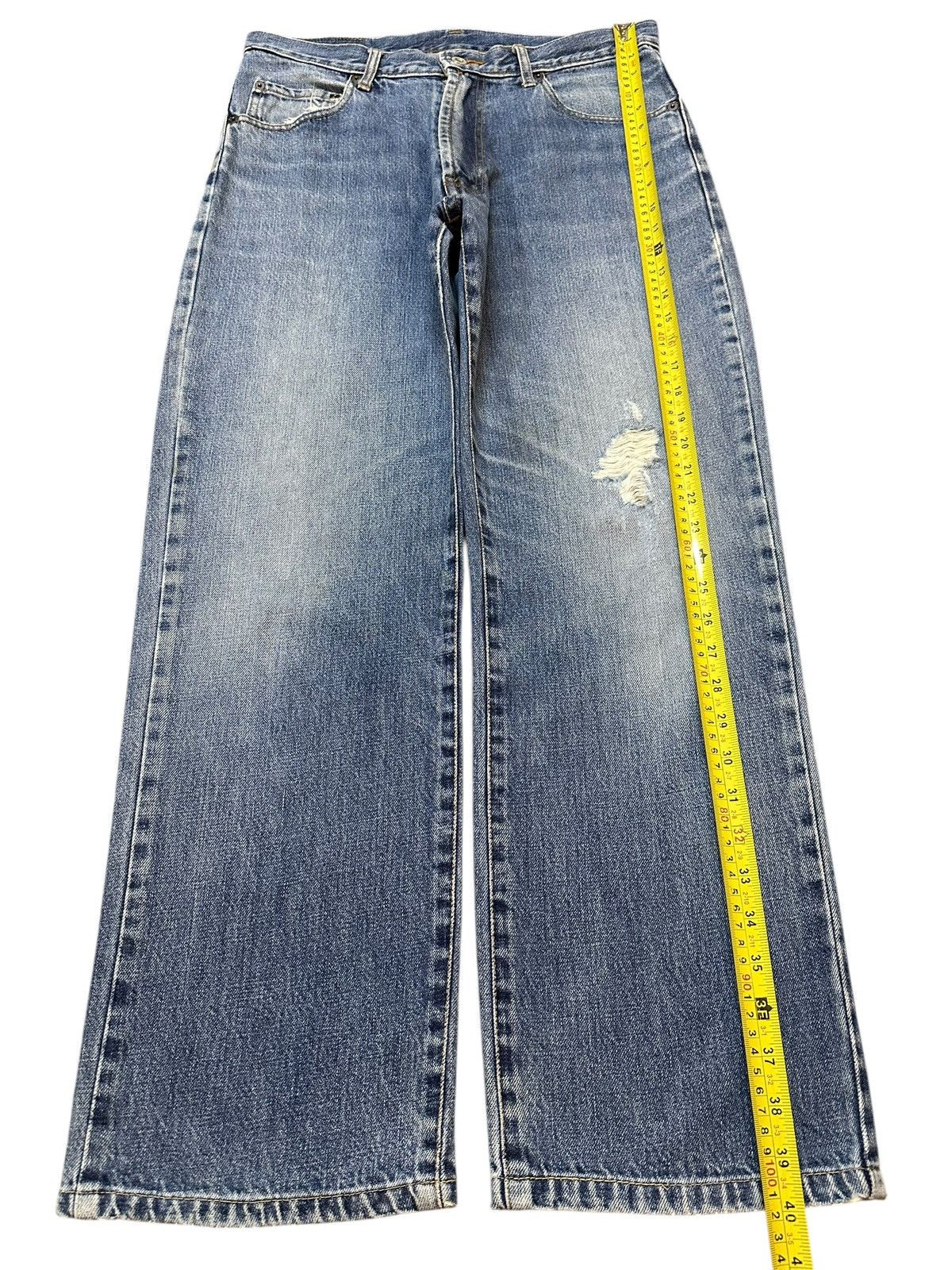 Evisu Vintage Elvis Presley Blue Faded Wash Distress Loose Jeans Size US 32 / EU 48 - 12 Thumbnail