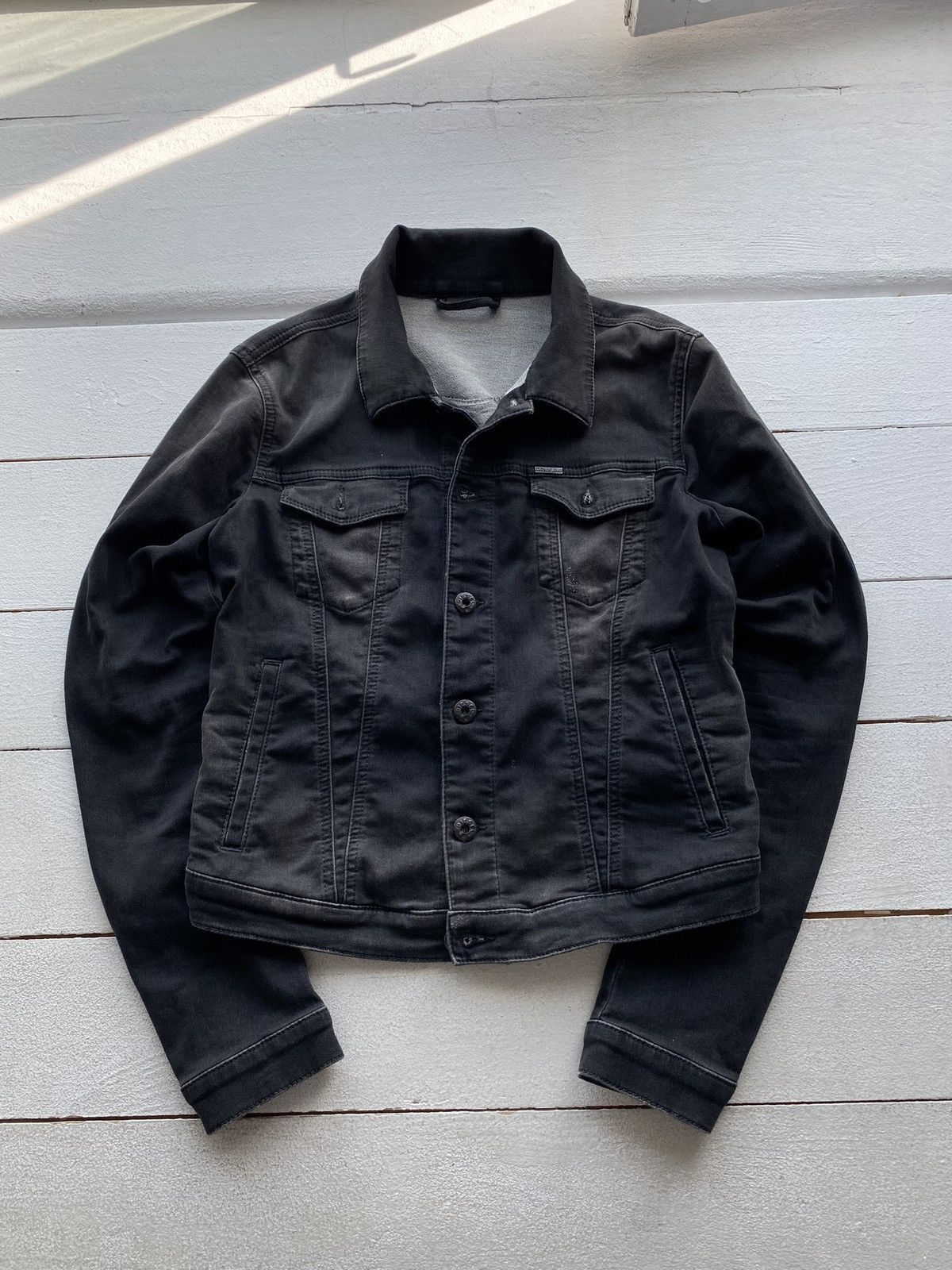 Diesel × Japanese Brand × Vintage 🔥Diesel Black Faded Women Denim Jacket Punk Gothic Opium y2k Size S / US 4 / IT 40 - 1 Thumbnail