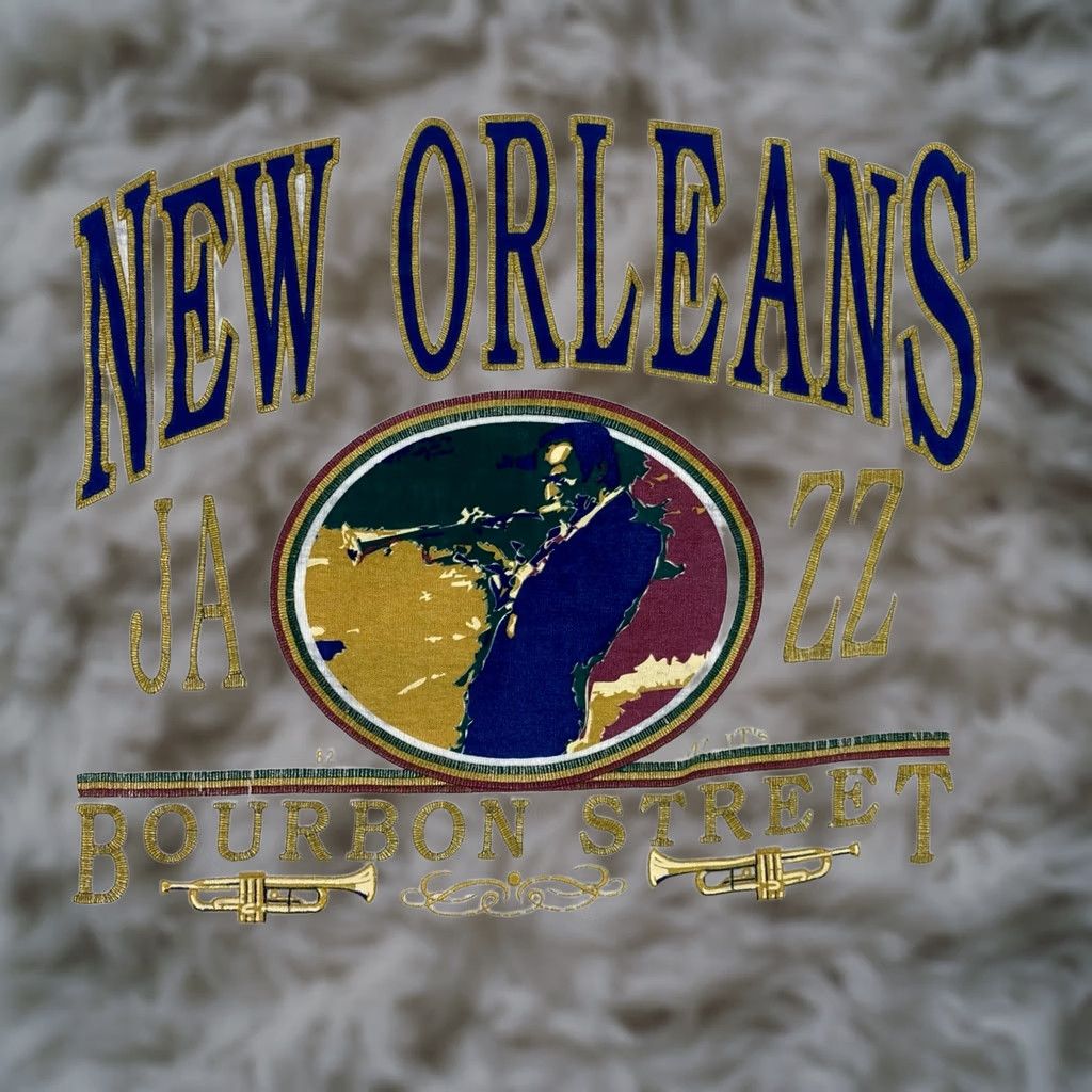 Vintage VINTAGE New Orleans Bourbon Street Single Stitch Men's T-Shirt White/Gray One Size Size US M / EU 48-50 / 2 - 1 Thumbnail