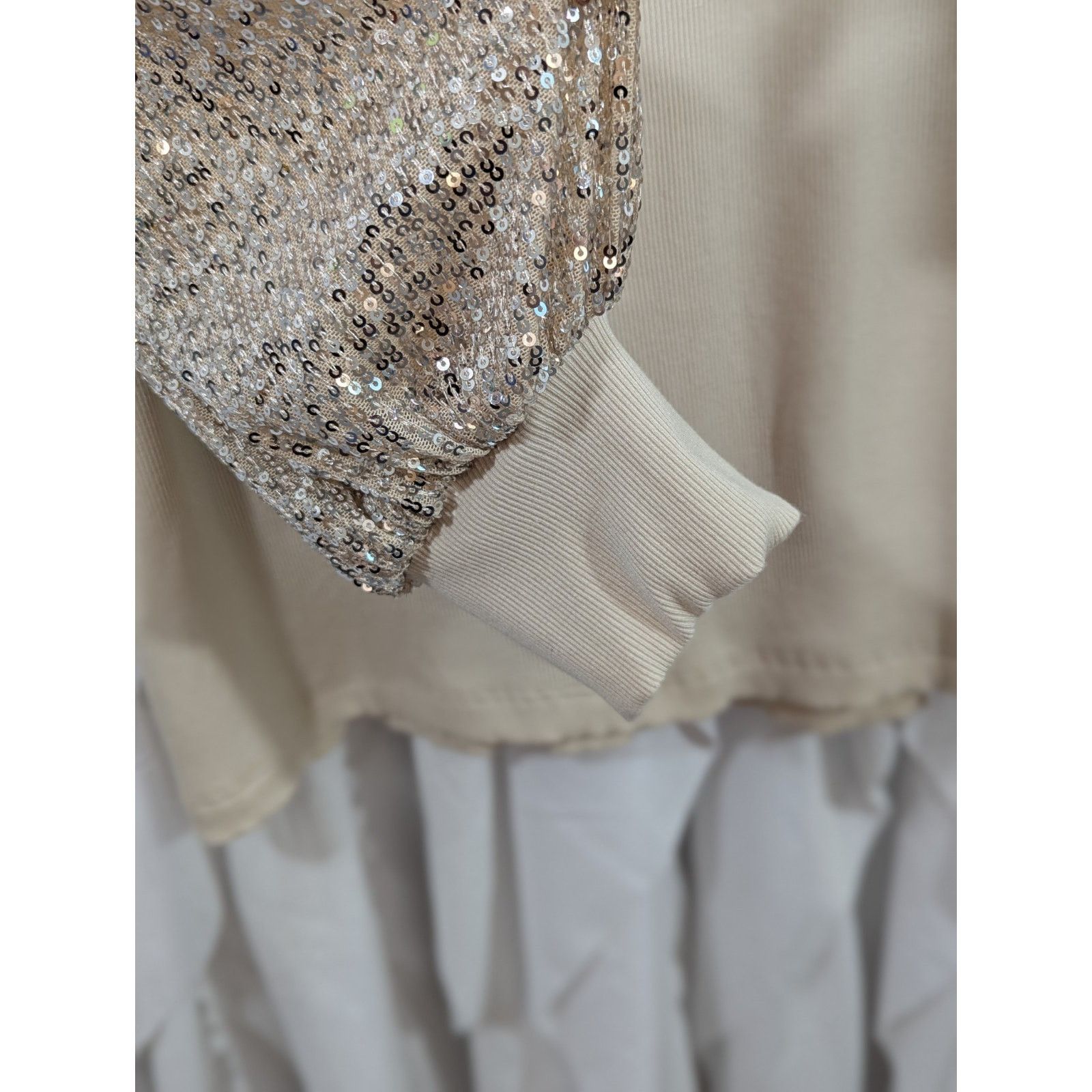 Torrid Torrid Sequin Ribbed Knit Top - Champagne - Size 00 / M Size L / US 10 / IT 46 - 7 Thumbnail