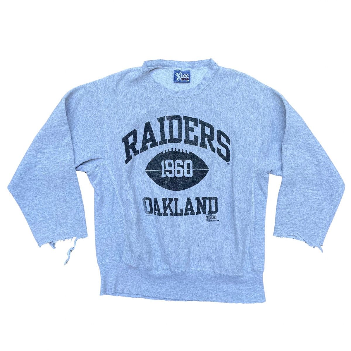 Long Sleeve Oakland Raiders 1960 Jersey Men's Nike Heather Black