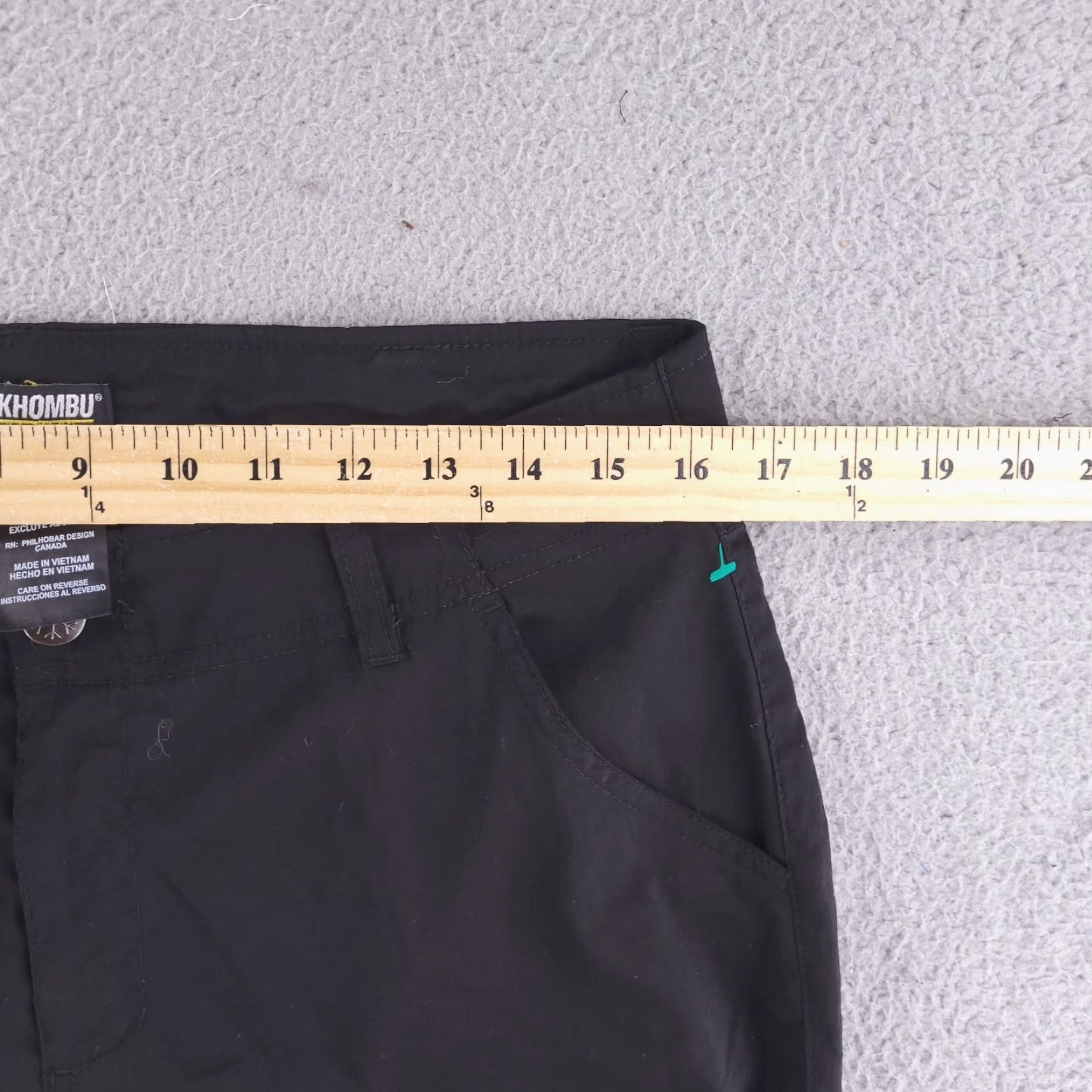 Vintage Khombu Hiking Capri Pants Womens Small Black Travel Stretch Cargo Zip Pocket Size 36" / US 14 / IT 50 - 6 Thumbnail