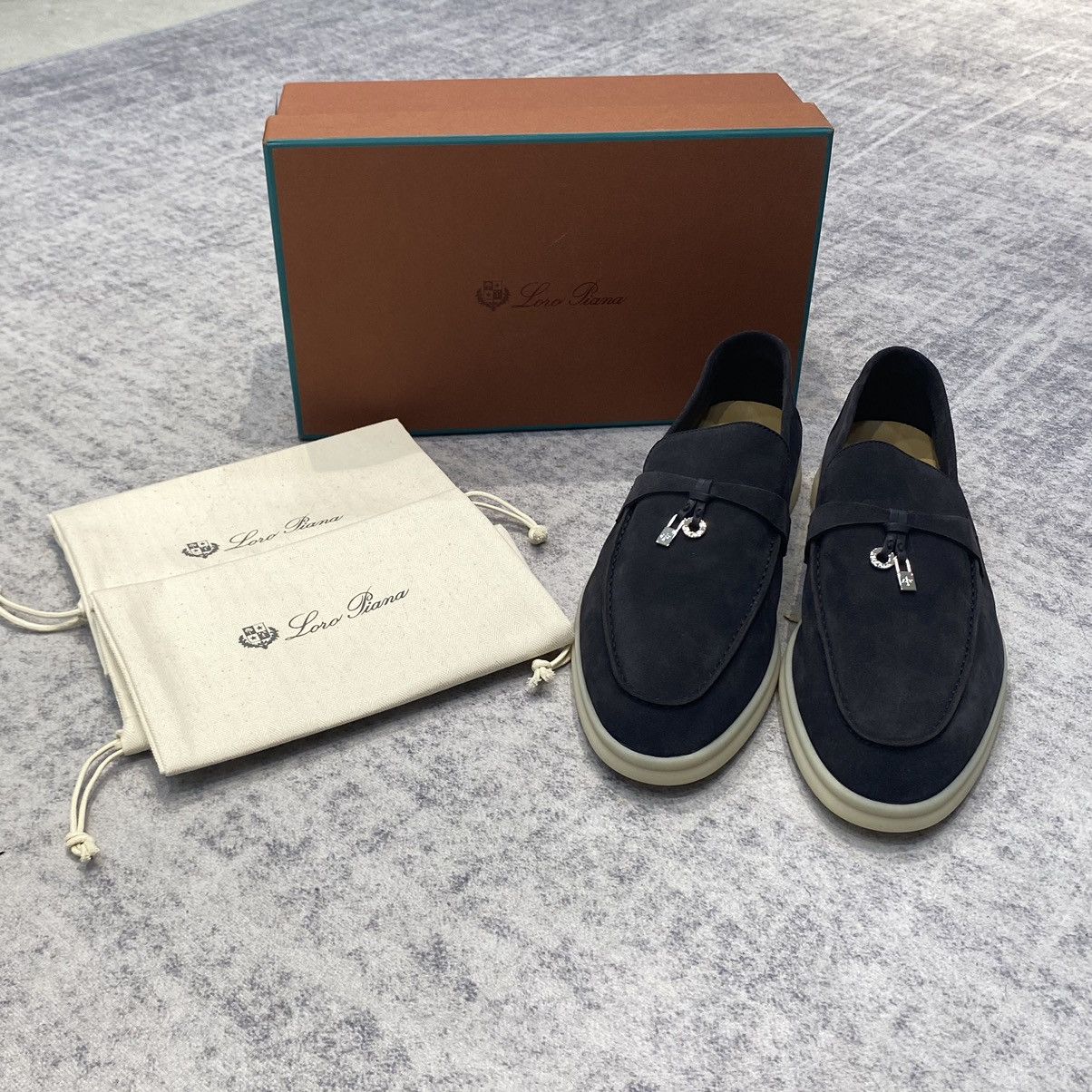 Loro Piana Loro Piana Summer Charms Walk 13 Suede Argo Blue Melange Size US 9 / EU 42 - 20 Thumbnail