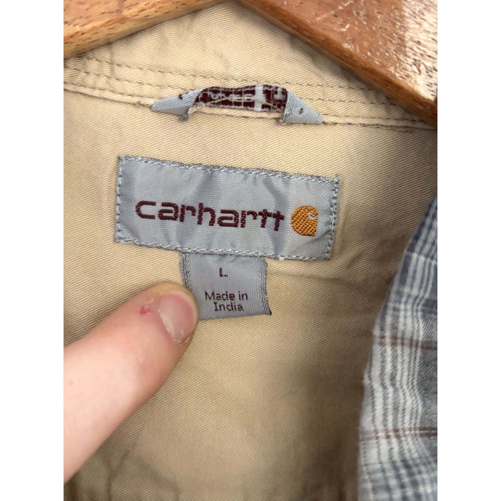 Carhartt Carhartt Relaxed Fit Men's Plaid Button-Up Shirt Gray Beige Long Sleeve sz Large Size US L / EU 52-54 / 3 - 5 Thumbnail