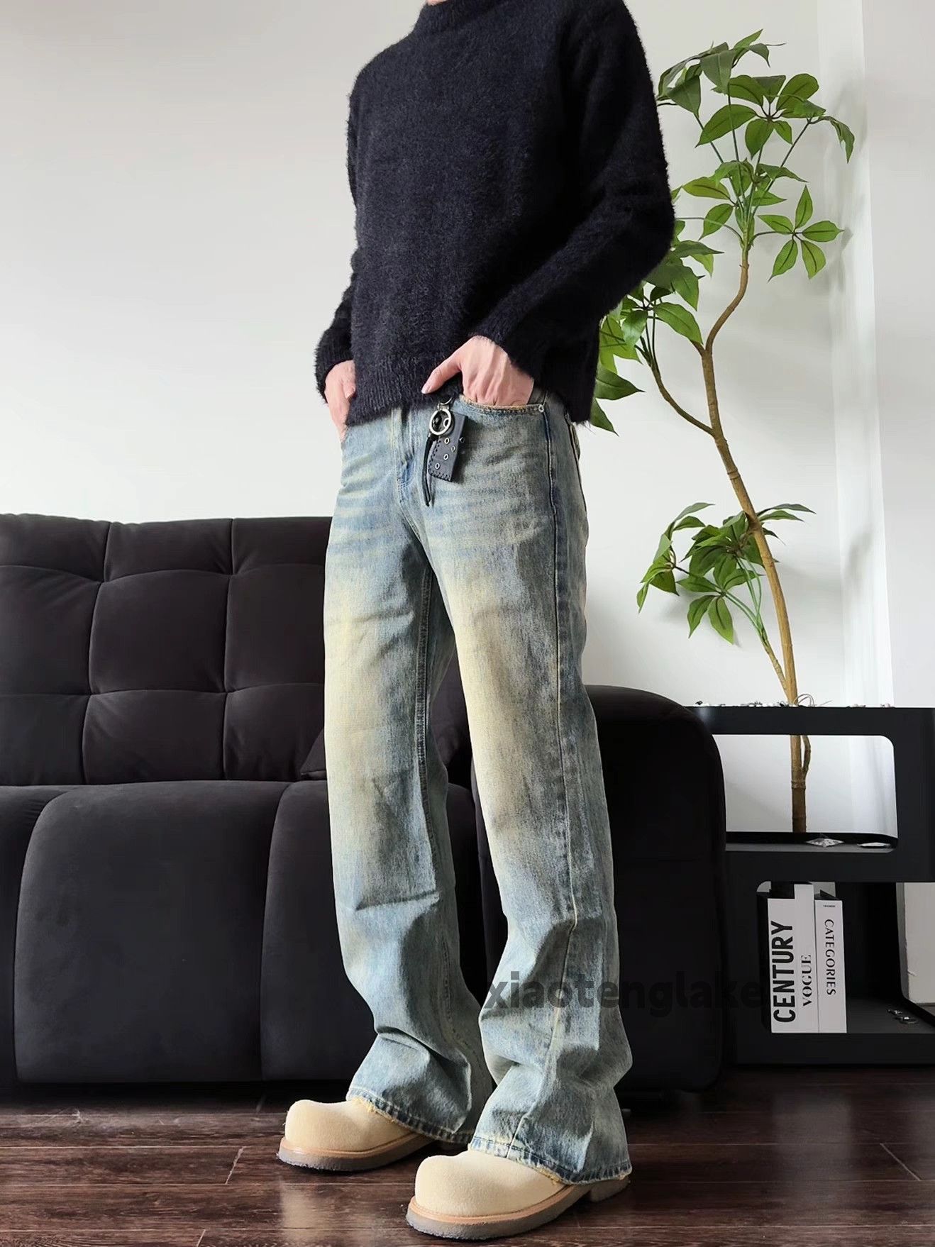 Jean × Vintage washed faded cleanfit punk grunge y2k flared jeans Size US 32 / EU 48 - 1 Thumbnail