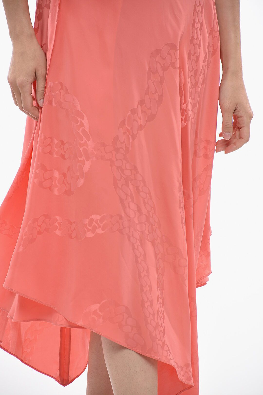 Stella McCartney og1mm0824 Silk Blend Midi Skirt in Pink Size 26" / US 2 / IT 38 - 3 Thumbnail
