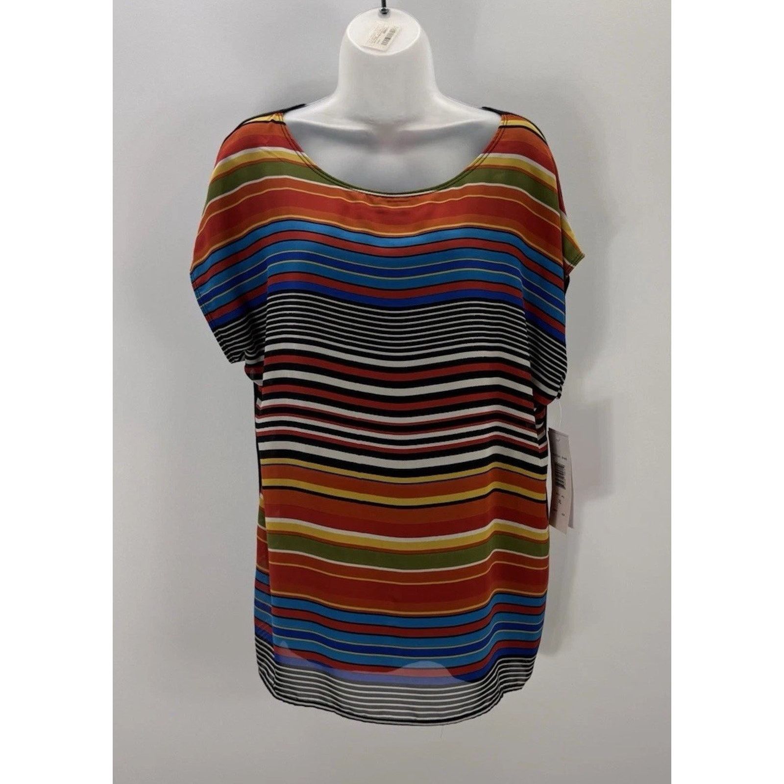 Other Sunny Leigh Chiffon Striped Rayon Jersey Knit Blouse NWT X-L Size XL / US 12-14 / IT 48-50 - 1 Thumbnail