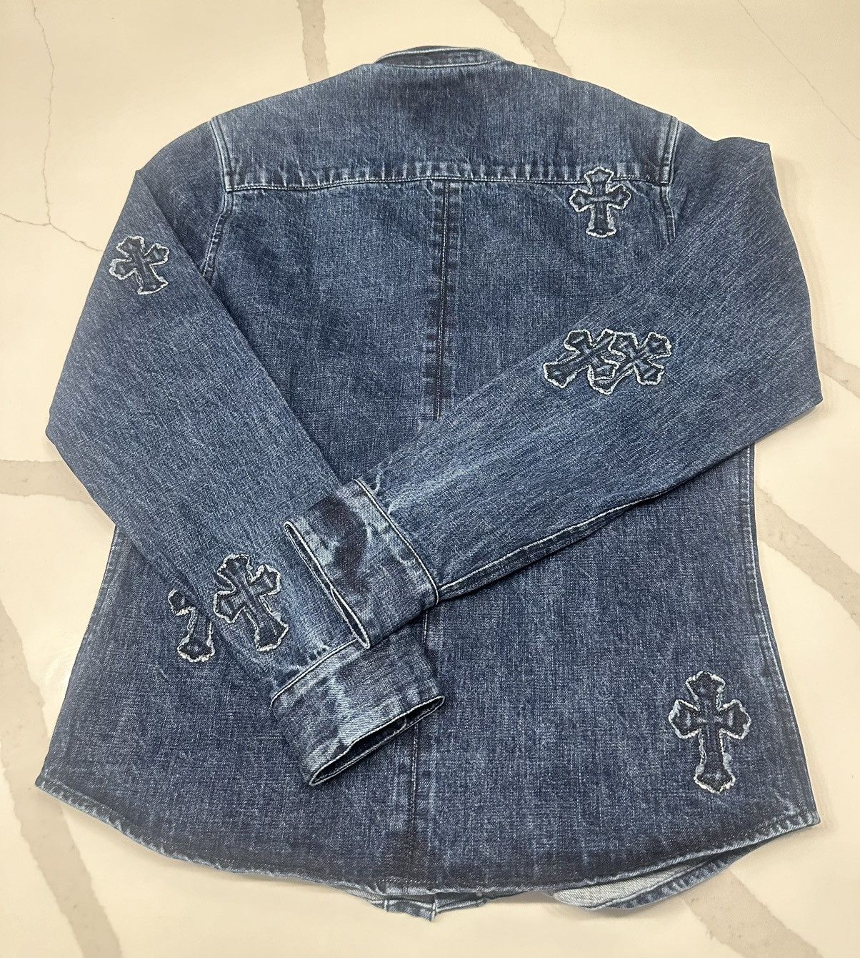 Chrome Hearts 🔥Chrome Hearts Cross Patch Denim Shirt🔥 Size US M / EU 48-50 / 2 - 2 Thumbnail