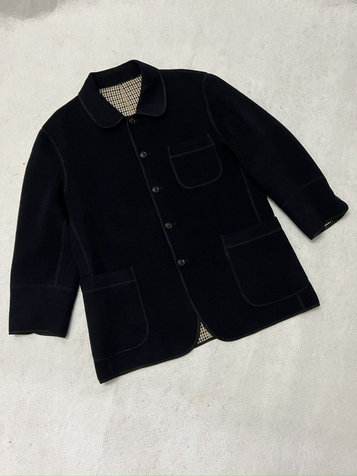 Aquascutum 537. Aquascutum Single Breasted Wool Jacket Navy Size US L / EU 52-54 / 3 - 2 Thumbnail