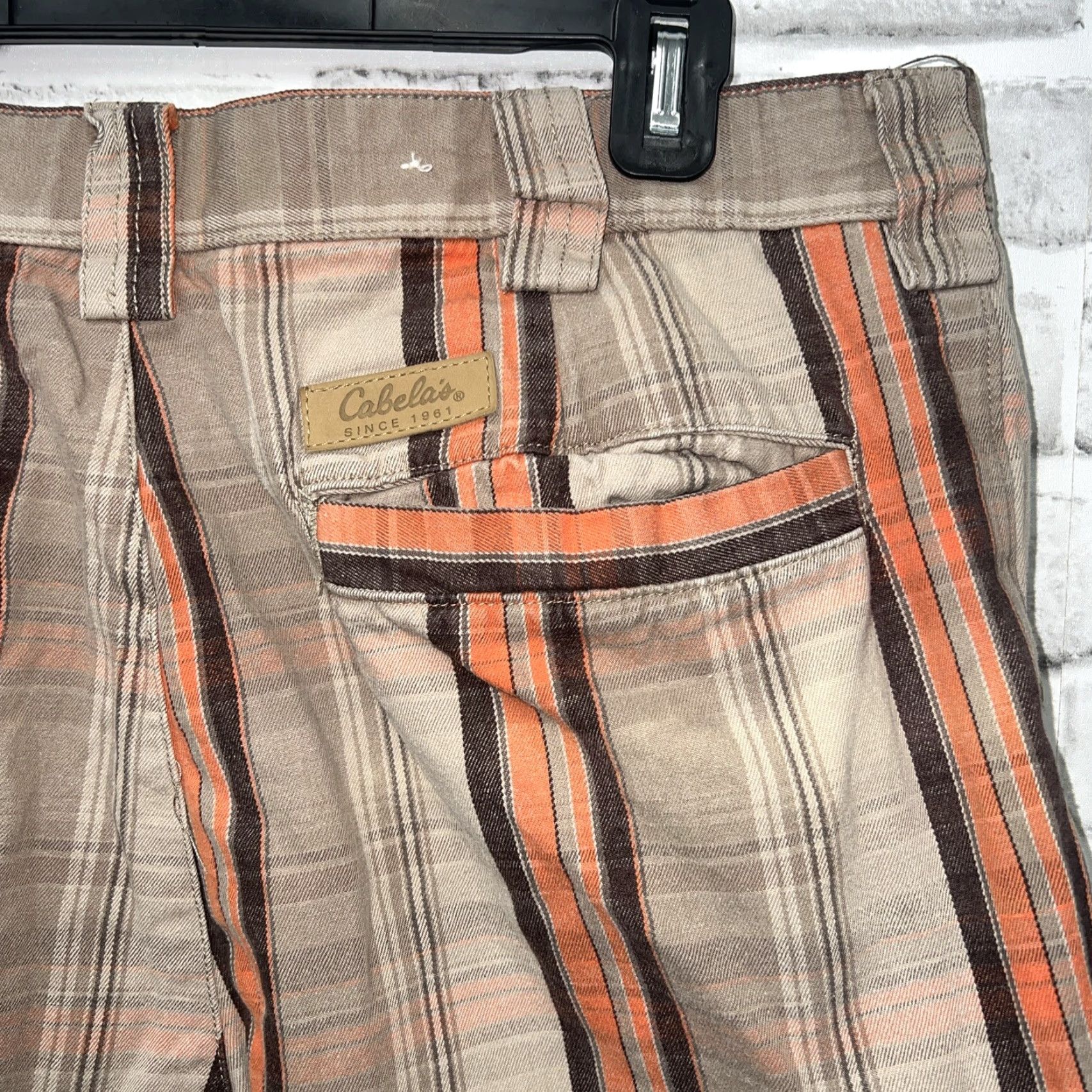 Vintage Cabela's Casuals Orange Plaid Cargo Shorts Mens Size 36 Size US 36 / EU 52 - 3 Thumbnail