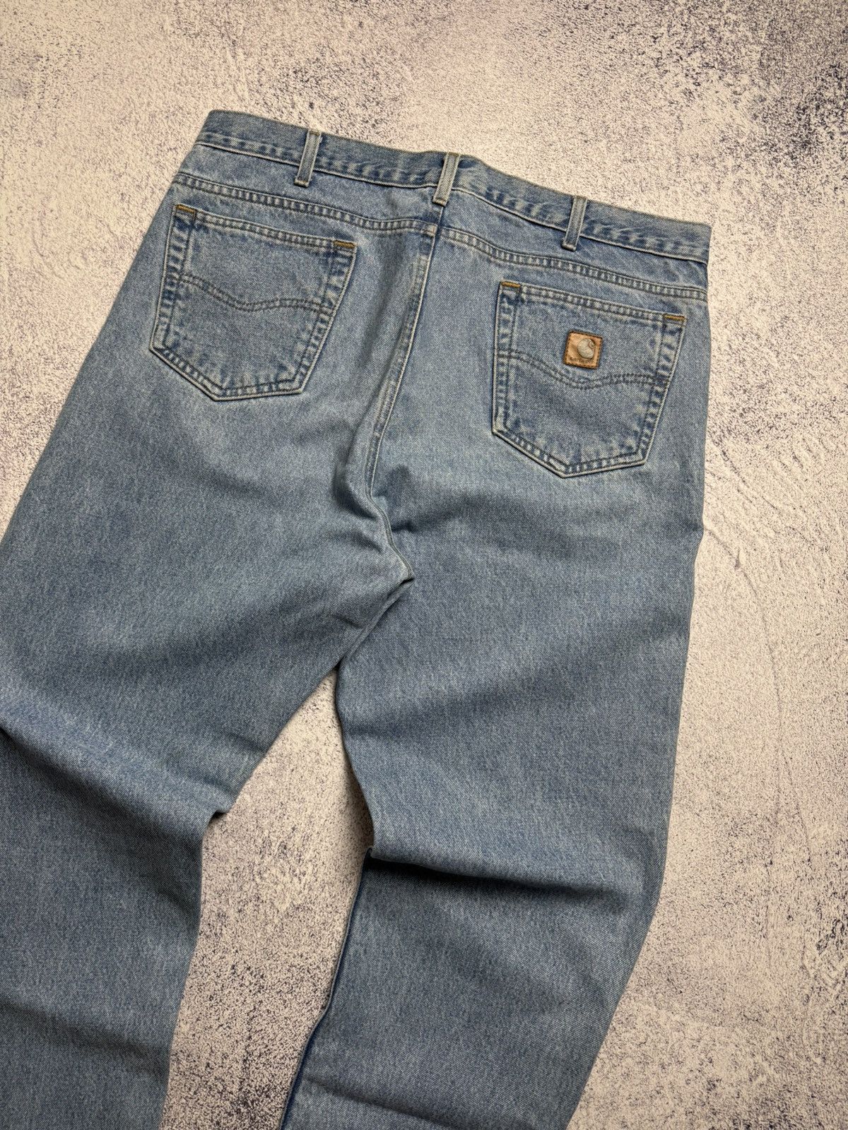 Carhartt Vintage Carhartt Jeans Work Skate Denim Pants Leather Logo Size US 38 / EU 54 - 4 Thumbnail