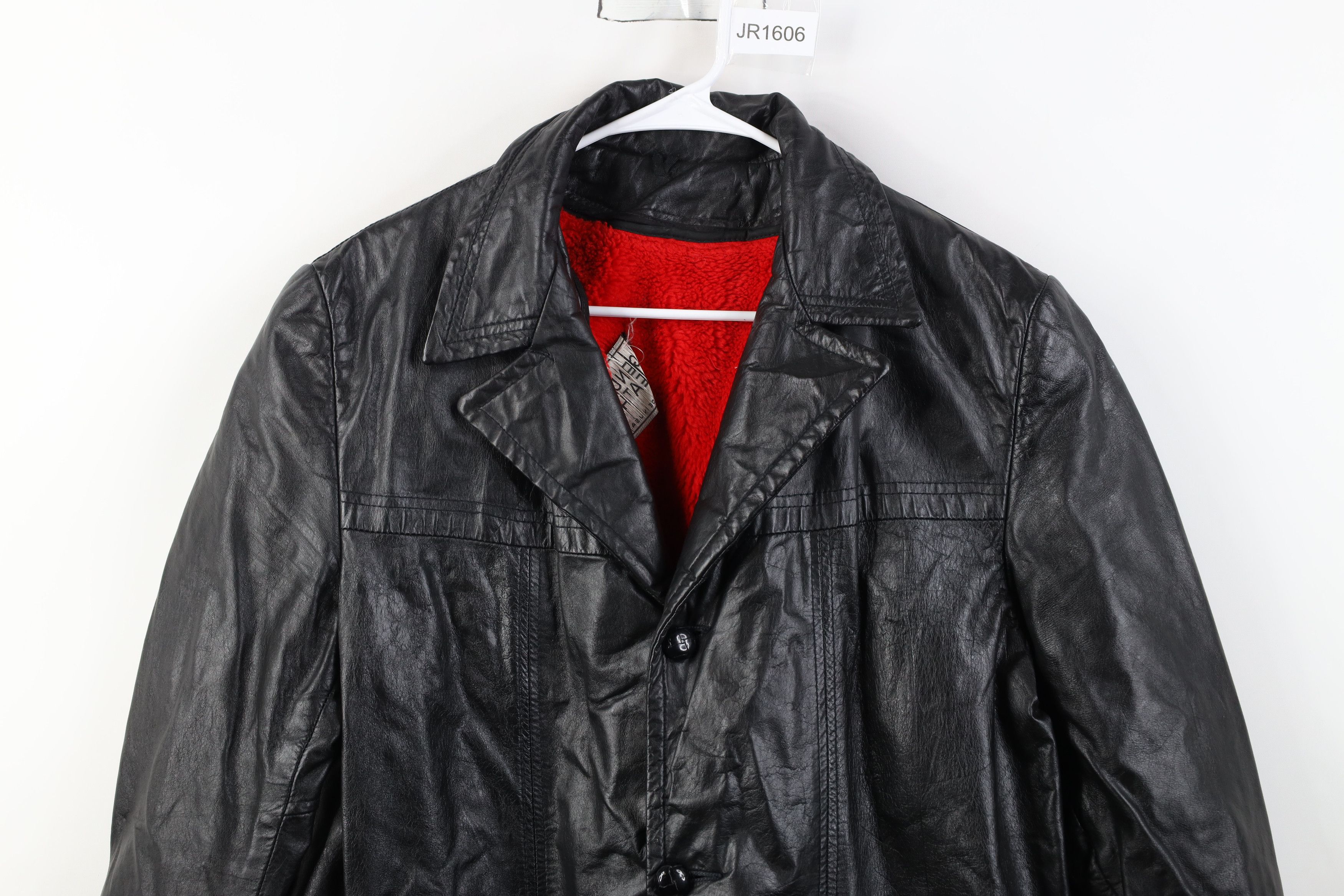 Vintage Vintage 70s Streetwear Lined Full Button Leather Jacket Size US L / EU 52-54 / 3 - 2 Thumbnail