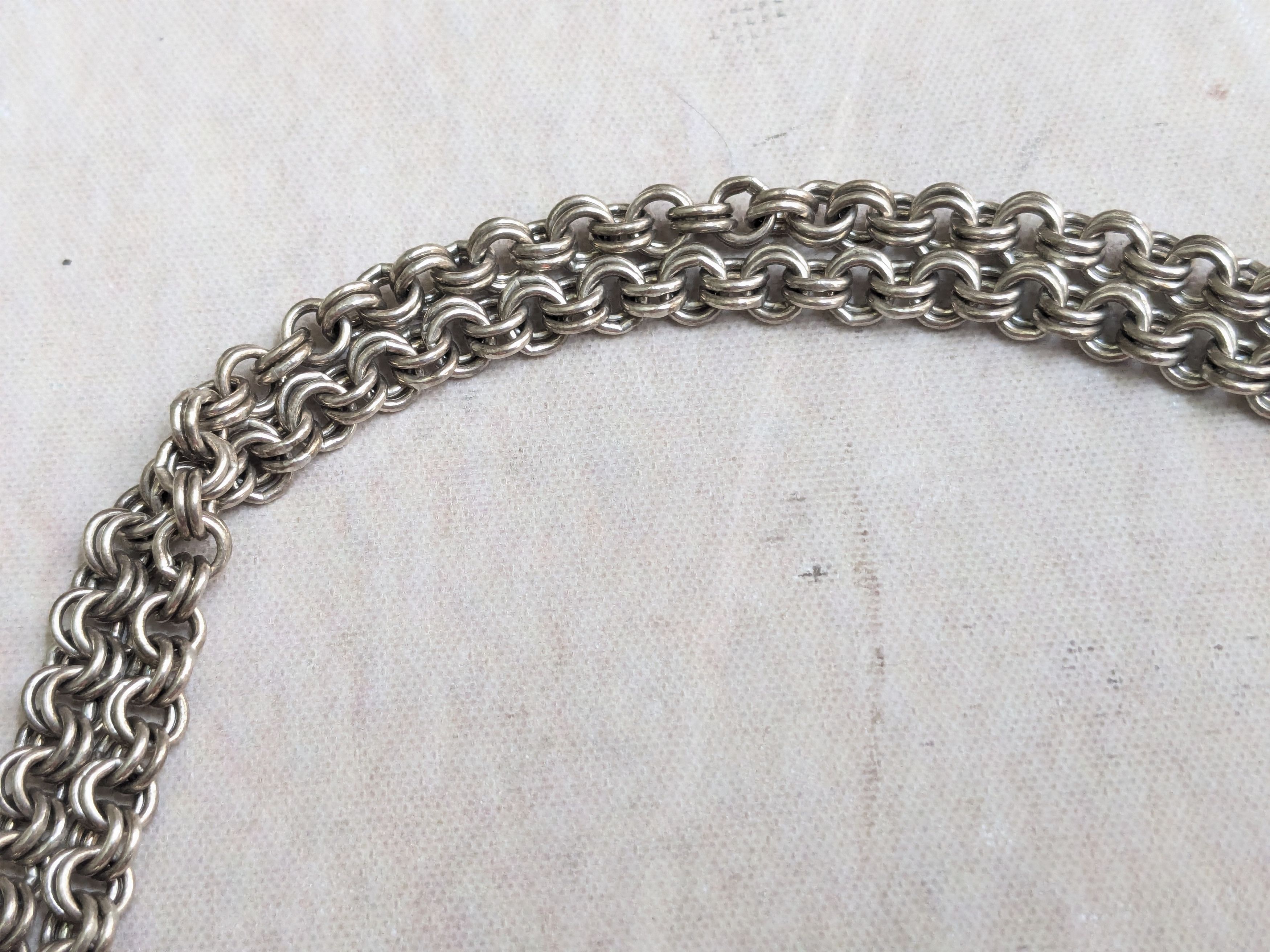 Jewelry Vintage Sterling Silver Necklace Double Rolo Biker 32" Size ONE SIZE - 3 Thumbnail