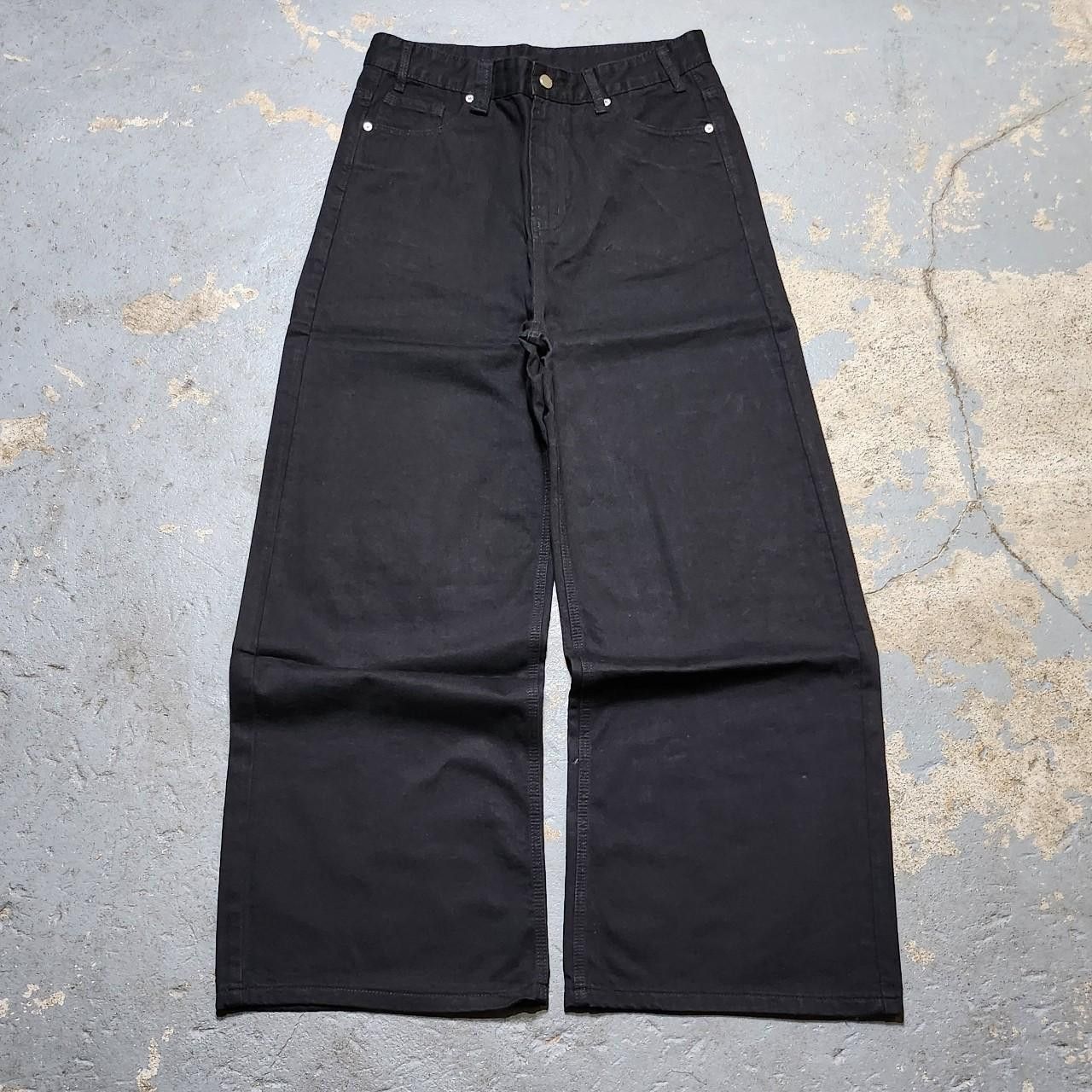 Japanese Brand baggy black wide leg jeans y2k/200s Size US 32 / EU 48 - 2 Thumbnail