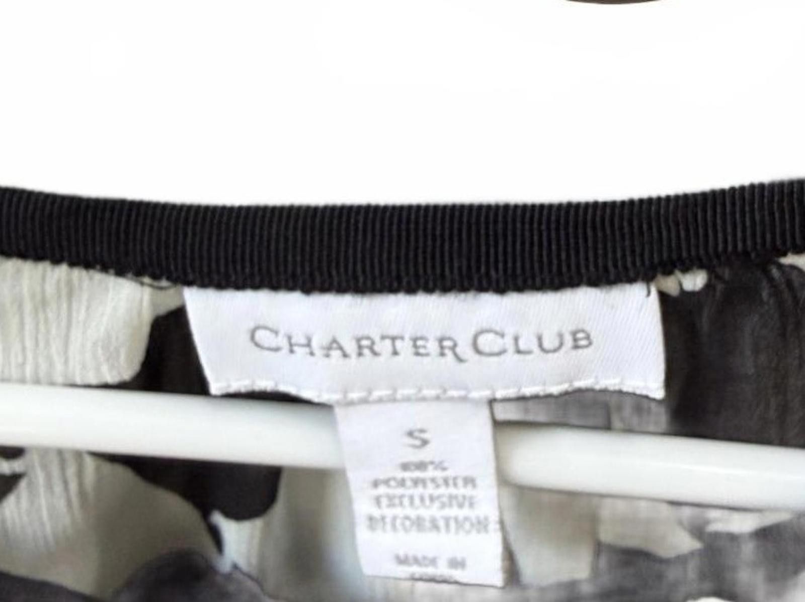 Charter Club Charter Club Black and White Patterned Sheer Blouse Size S Size S / US 4 / IT 40 - 4 Thumbnail