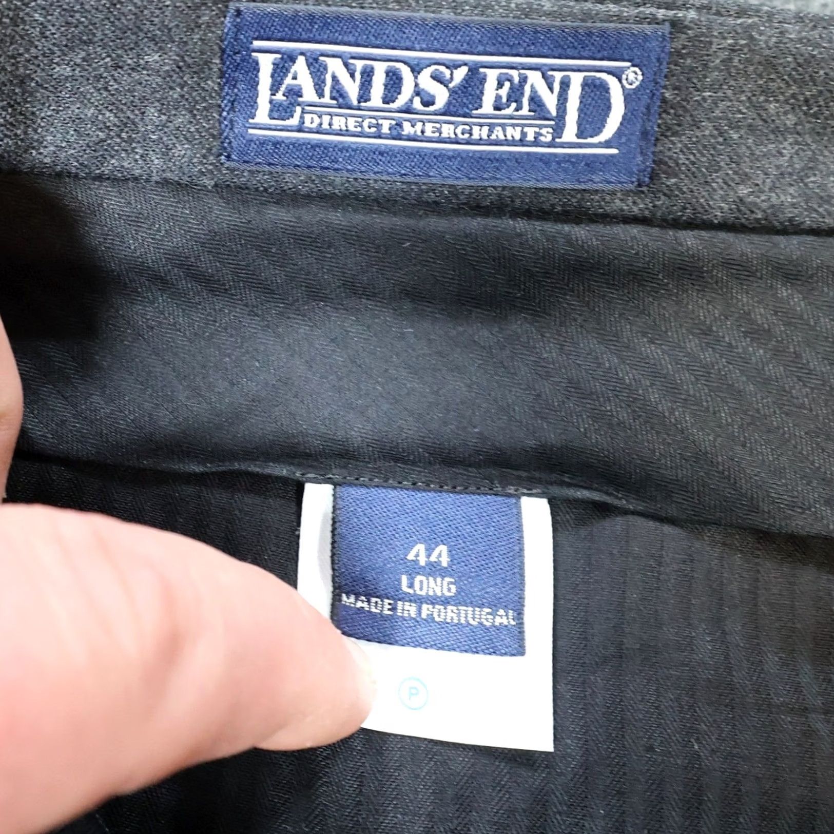 Lands' End Lands End Dress Pants Mens 44x34 Gray 100% Wool Pleated Portugal Size US 44 / EU 60 - 6 Thumbnail