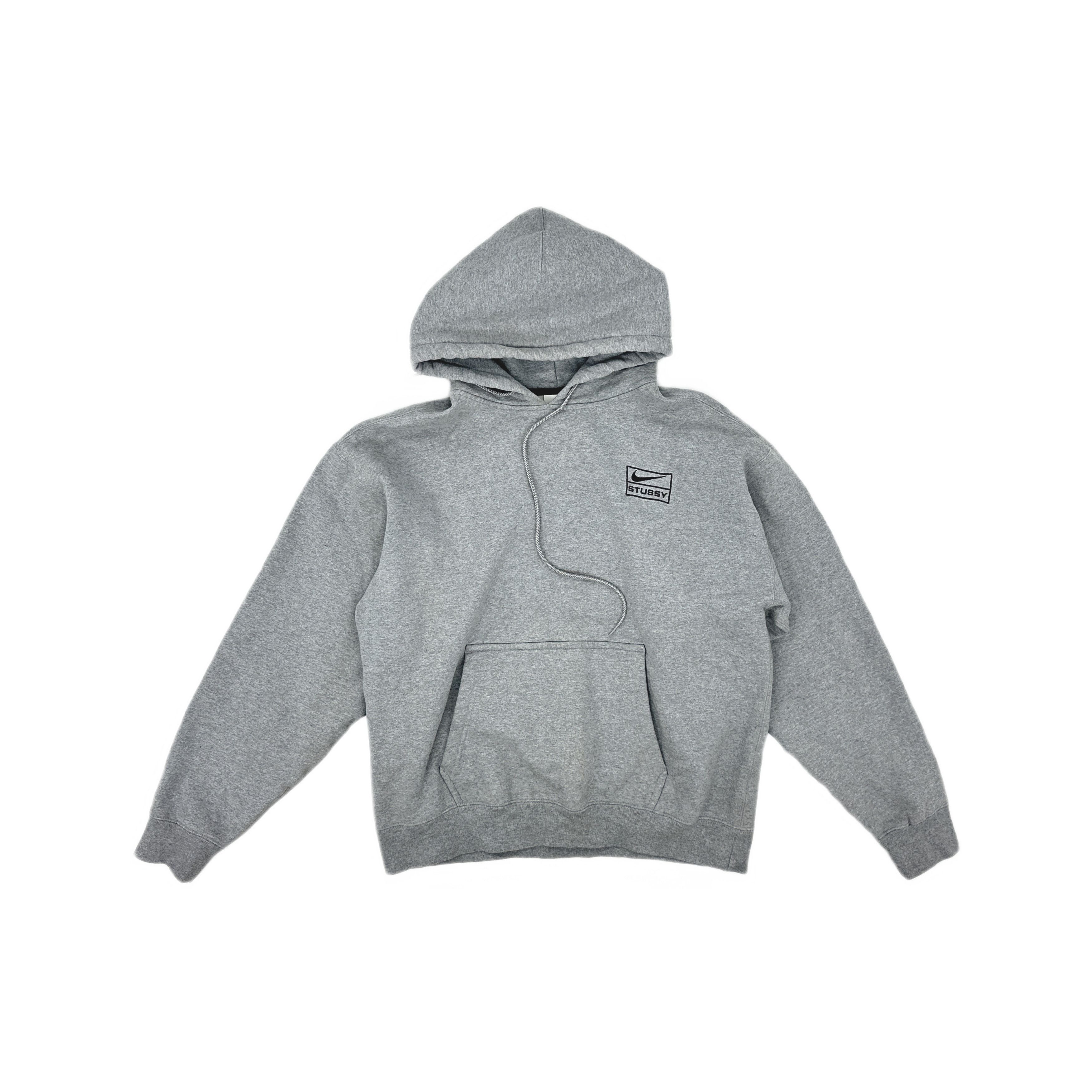 Nike Nike x Stussy Logo Embroidered Hoodie Gray Size L Size US L / EU 52-54 / 3 - 1 Thumbnail