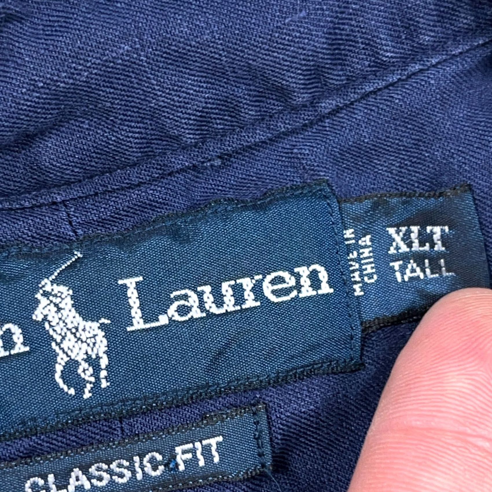 Ralph Lauren Ralph Lauren Shirt Mens XLT Men Navy Button Silk Linen Blend Classic Fit Size US XL / EU 56 / 4 - 3 Thumbnail