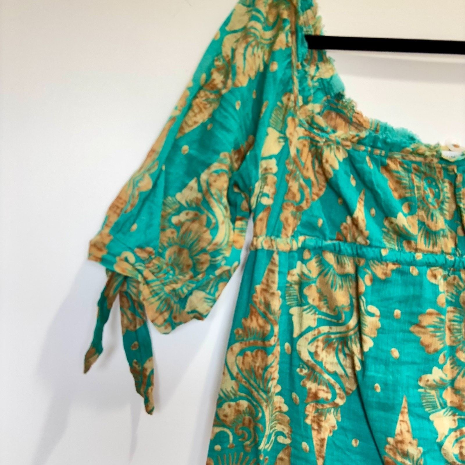 Diane von Furstenberg Diane von Furstenberg Green Gold Print Dress Womens 4 Boho Size S / US 4 / IT 40 - 6 Thumbnail