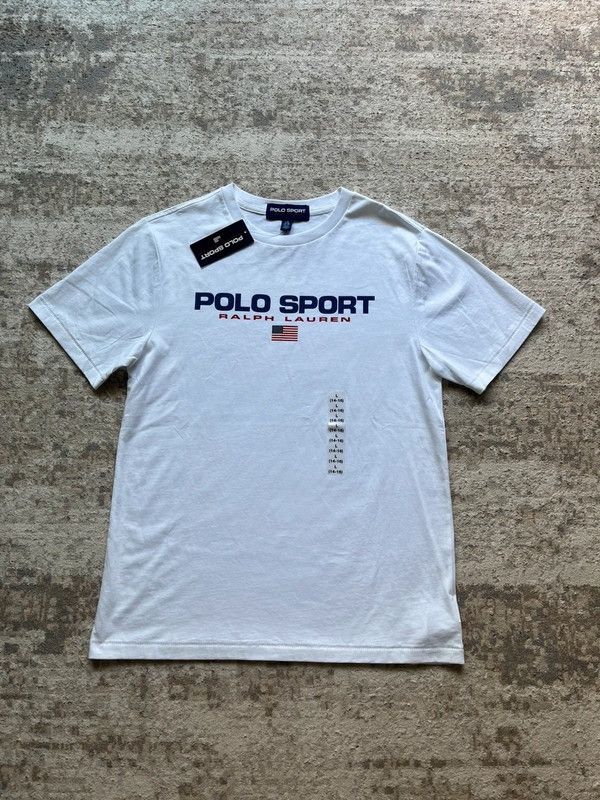 Polo Ralph Lauren Ralph Lauren Polo Sport (14-16) White Print T-Shirt Size S / US 4 / IT 40 - 1 Thumbnail
