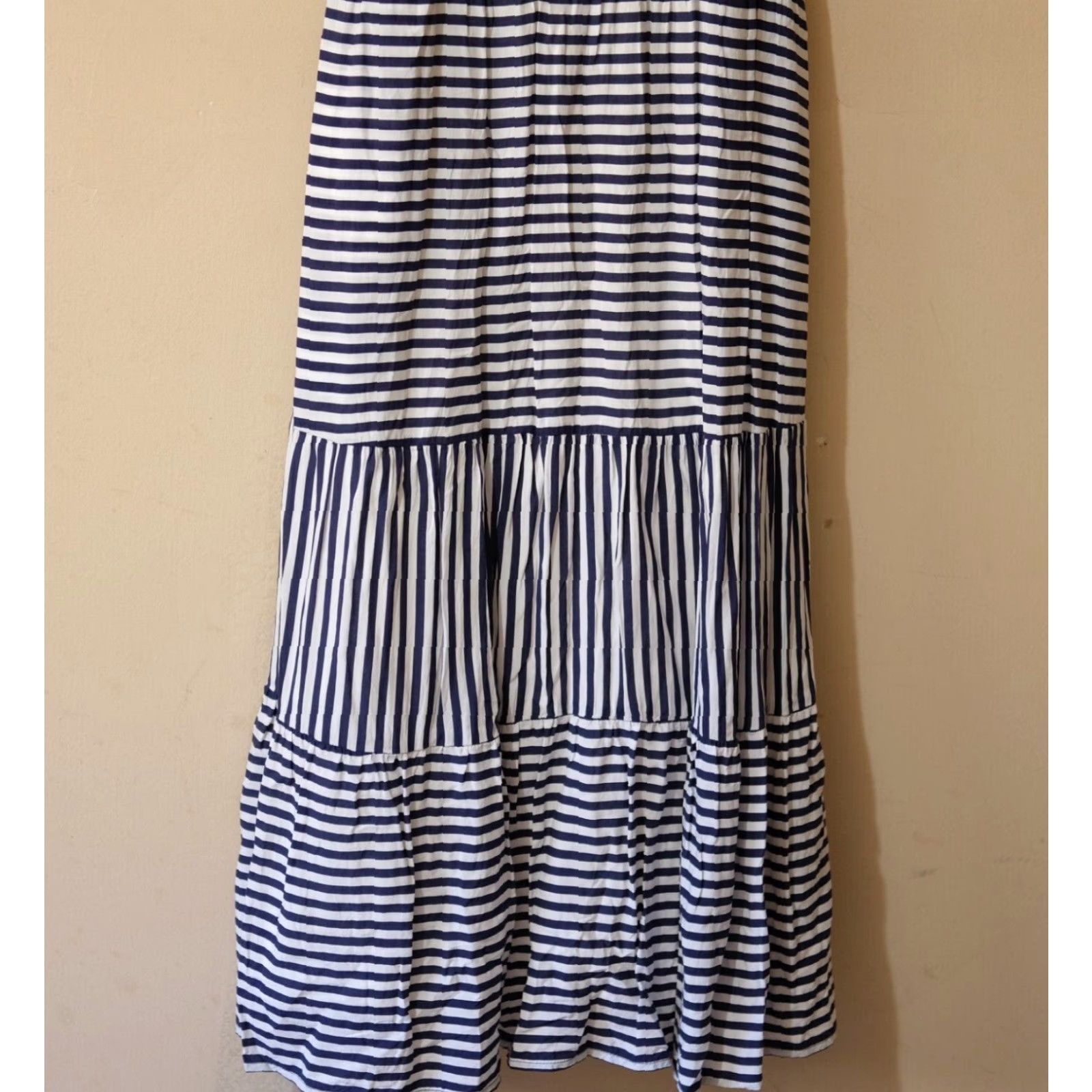 Torrid VINTAGE Torrid Navy & White StripeTiered Midi Dress Lined Women's Size 0 #H48-18 Size XS / US 0-2 / IT 36-38 - 3 Thumbnail