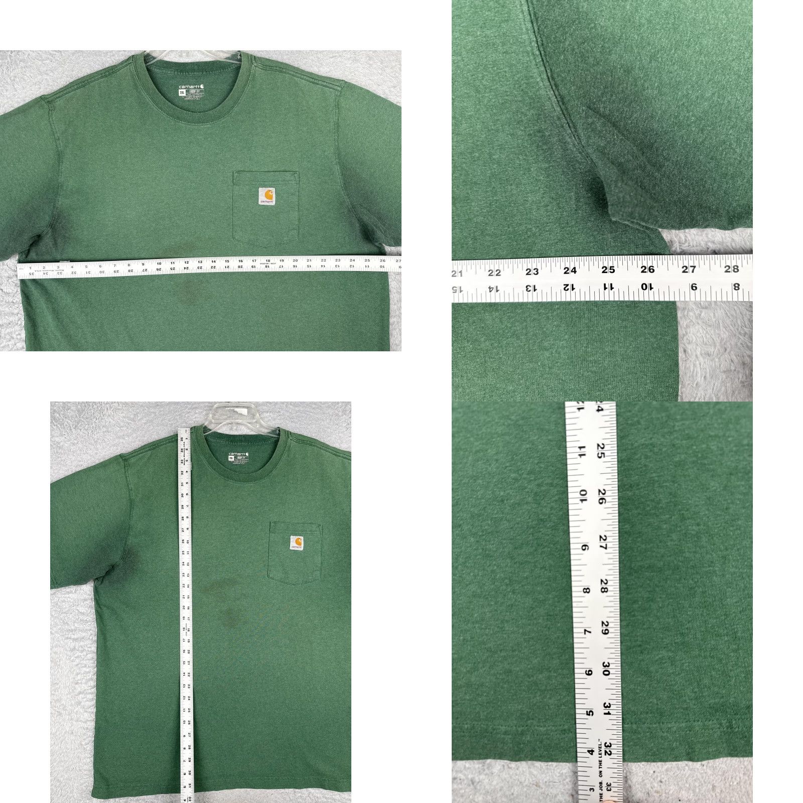 Carhartt Carhartt Mens 2XL Green Crew Neck Short Sleeve Pocket T-Shirt Workwear Tagless Logo - 2XL Size US XXL / EU 58 / 5 - 8 Thumbnail