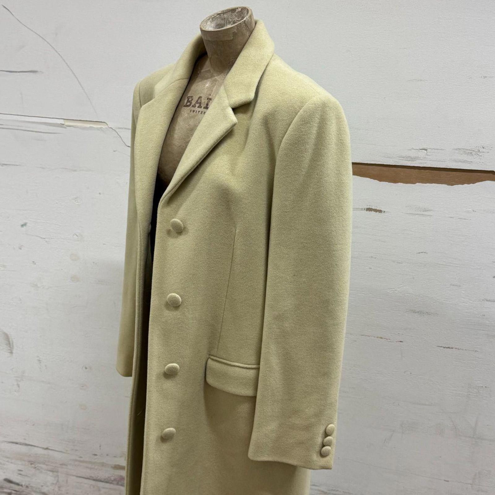 Other 90s Vintage Makola Pale Sage Wool Longline Coat Size L / US 10 / IT 46 - 2 Thumbnail