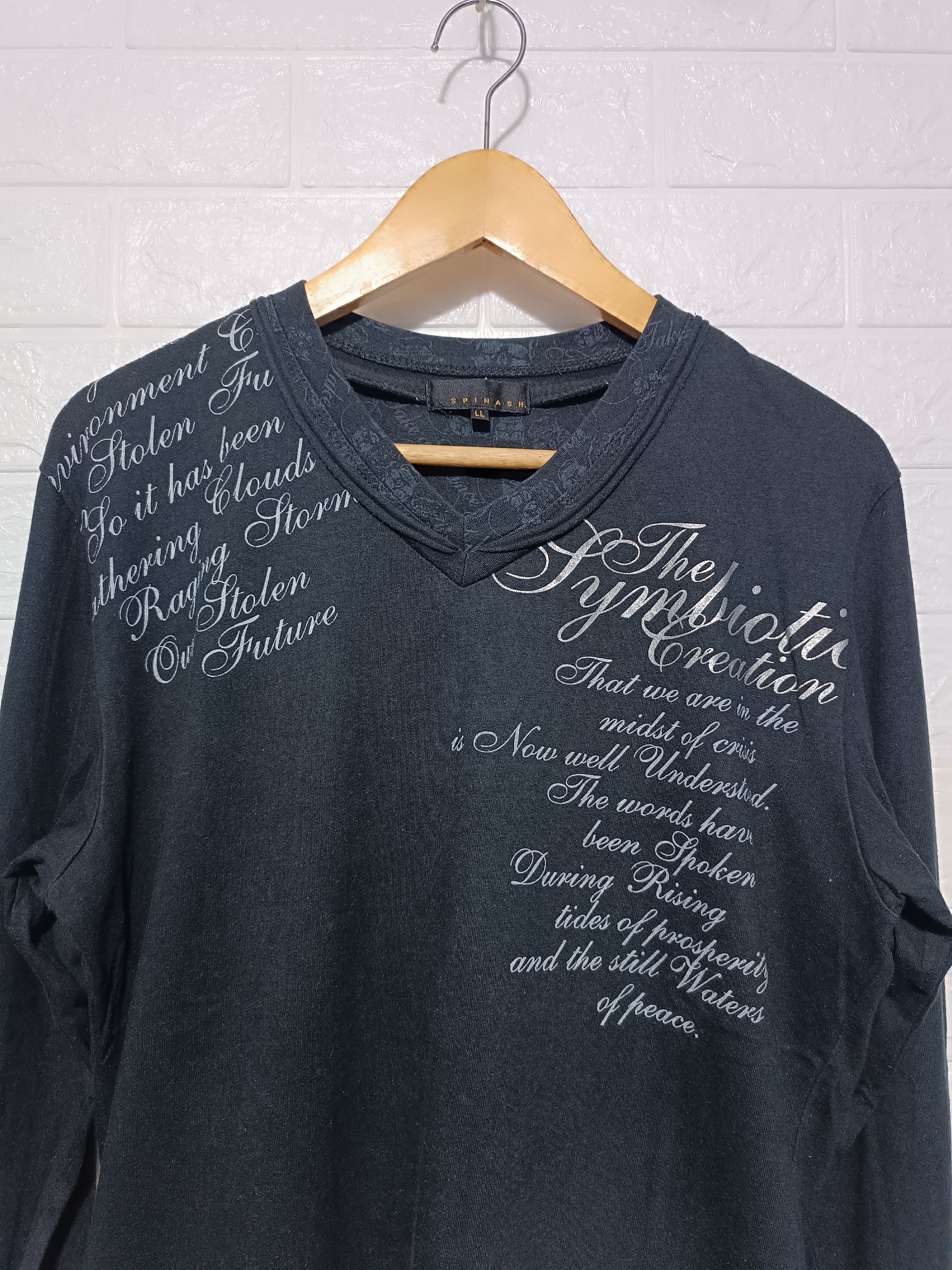 Japanese Brand Vintage Spinash Double Layer Poem Seditionaries Tee Size US L / EU 52-54 / 3 - 3 Thumbnail