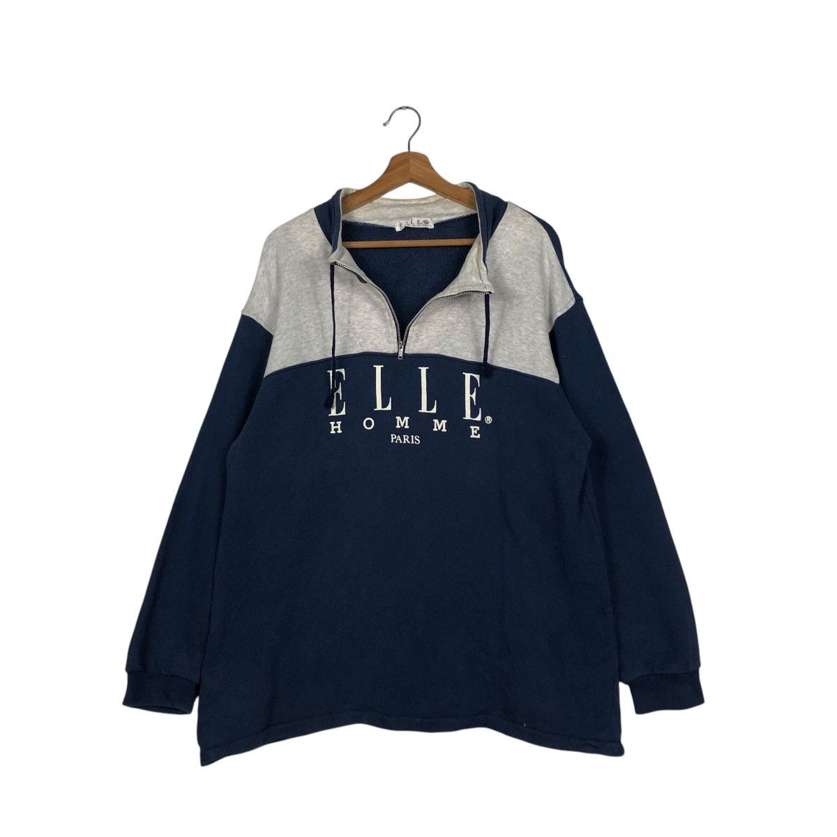 Japanese Brand × Vintage 📌Vintage Half Zipper Sweatshirt Collar Elle Homme Paris Size US L / EU 52-54 / 3 - 12 Thumbnail