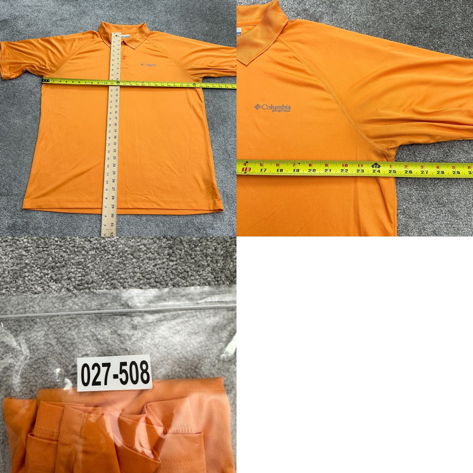 Vintage Columbia PFG Omni-Shade Perfect Cast Polo Shirt Mens XL Orange Short Sleeve Fish Outdoor Sports Shirt Ocean/Field Style Size US XL / EU 56 / 4 - 9 Thumbnail
