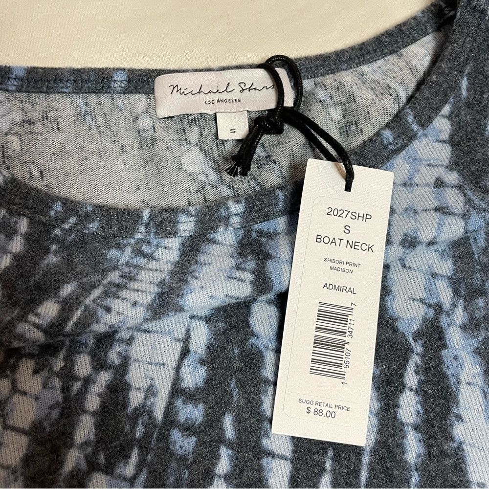 Michael Stars NWT New $88 Michael Stars Elbow Sleeve Boat Neck Shibori To Size S / US 4 / IT 40 - 8 Thumbnail