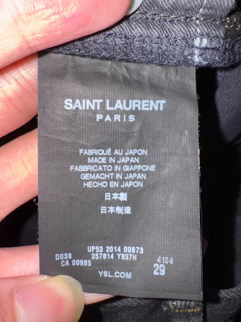 Saint Laurent Paris Saint Laurent Paris Black Mud Oil Stain Ripped Big Destroy Size US 29 - 7 Thumbnail