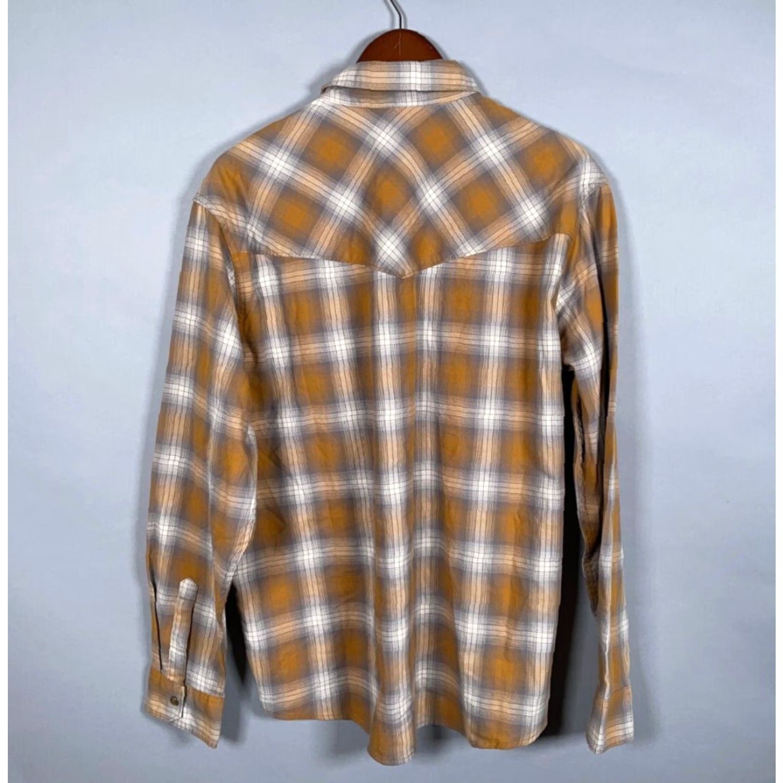 Wrangler Wrangler Western Style Shirt Adult XL Brown Plaid Long Sleeve Snap Button Casual Mens Size US XL / EU 56 / 4 - 3 Thumbnail
