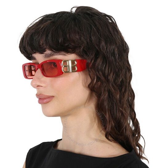 Balenciaga NEW Balenciaga BB0096S 003 Red Rectangle Unisex Sunglasses Size ONE SIZE - 15 Thumbnail
