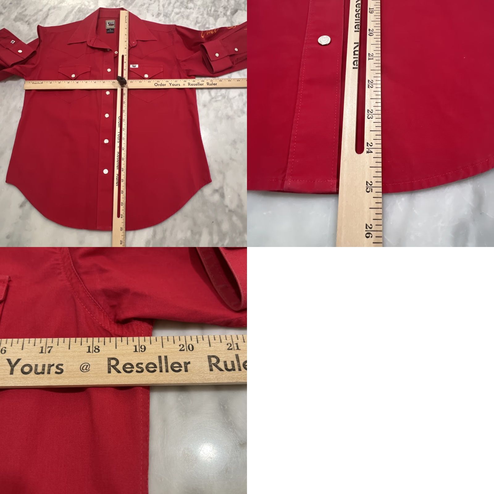 Vintage Cruel Girl Western Snap Shirt Women’s M Long Sleeve Horse Shoe Snaps Red READ Size M / US 6-8 / IT 42-44 - 9 Thumbnail