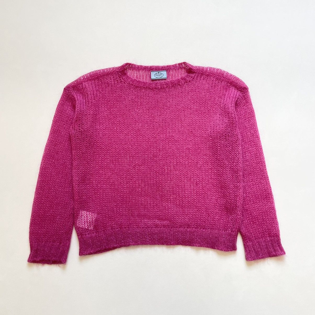 Prada A/W 19 Pink Cobweb Mohair Sweater Size US M / EU 48-50 / 2 - 1 Thumbnail