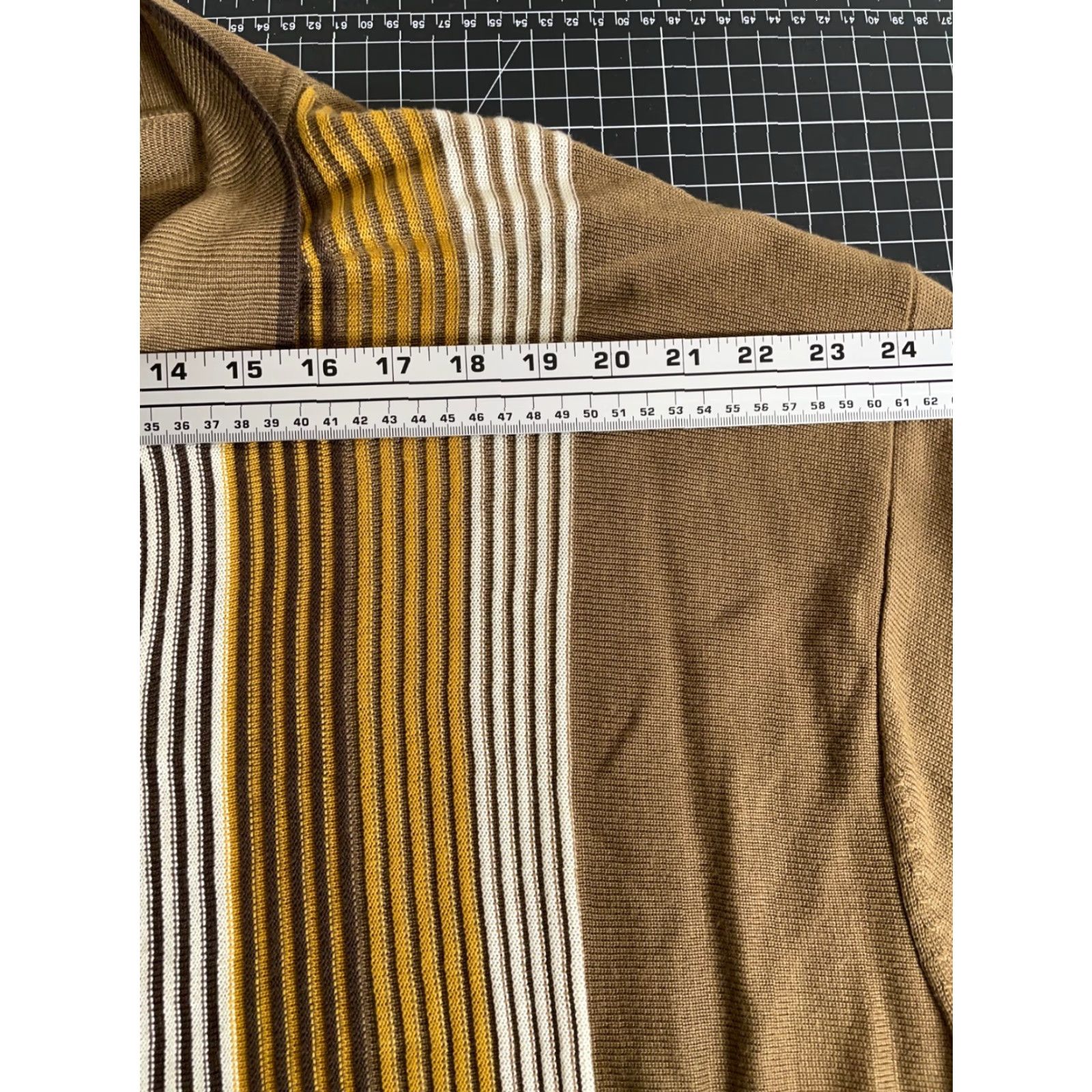 Etro Retro Knit Shirt Adult Big 3X Brown Yellow Stripe Button Up Tony Soprano Kramer Size US XXL / EU 58 / 5 - 7 Thumbnail