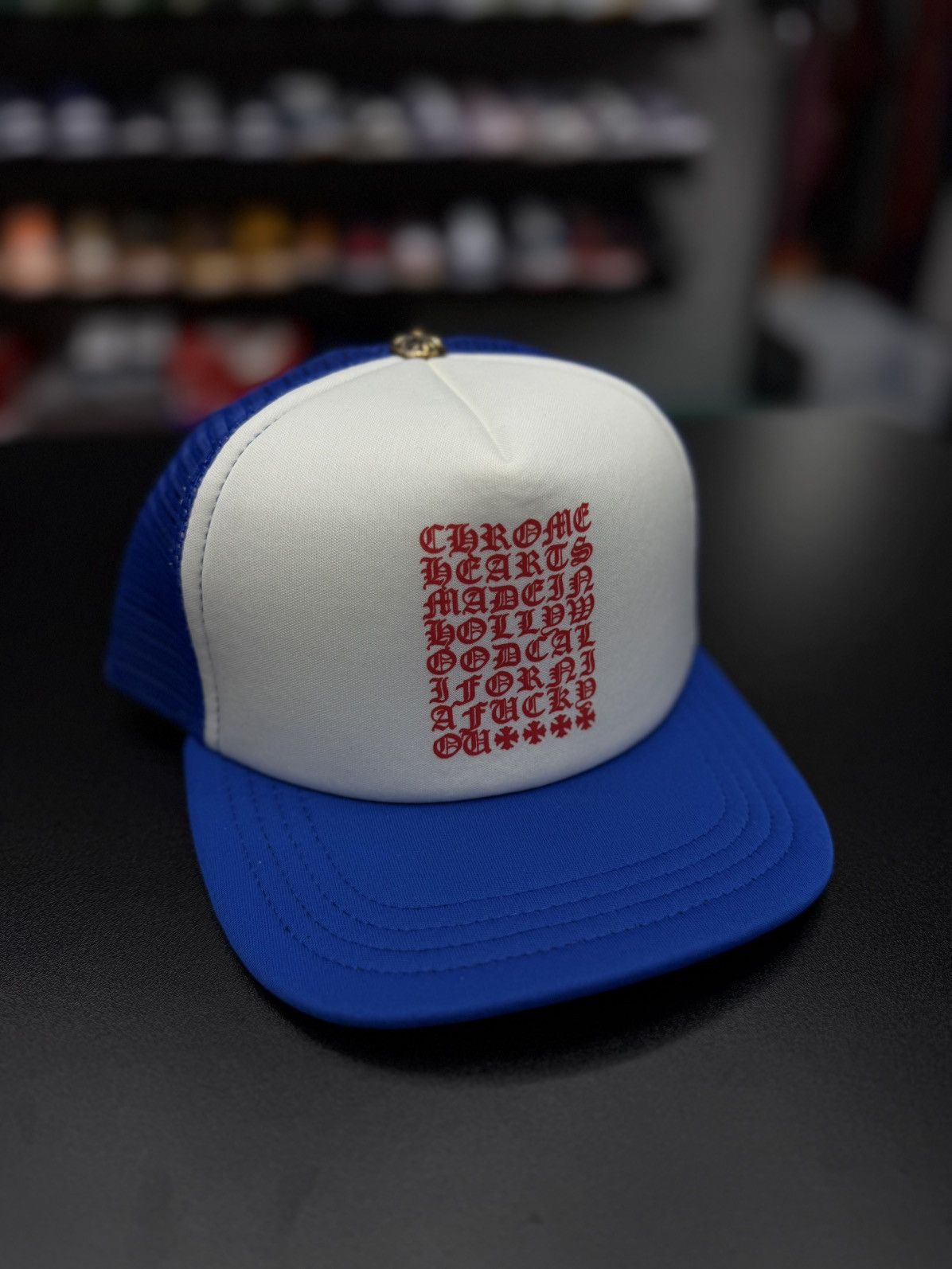 Chrome Hearts Chrome Hearts Blue White Red Logo SnapBack New Size ONE SIZE - 2 Thumbnail
