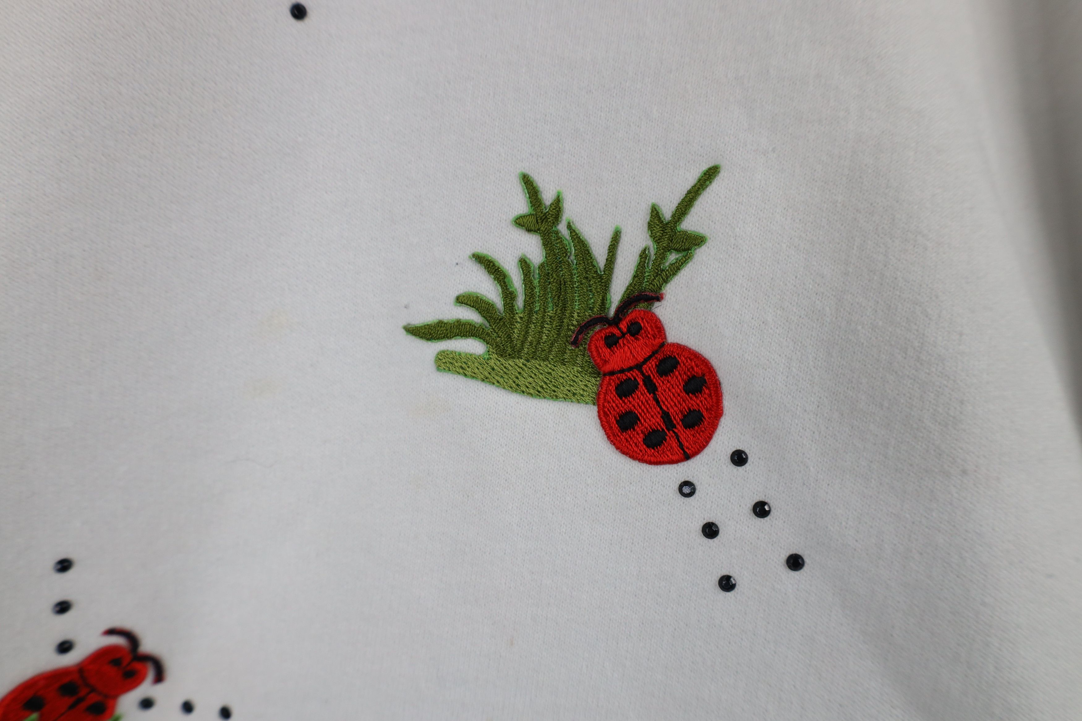 Vintage Vintage 90s Streetwear Nature Ladybug Sweatshirt White Size XXL / US 16-18 / IT 52-54 - 9 Thumbnail