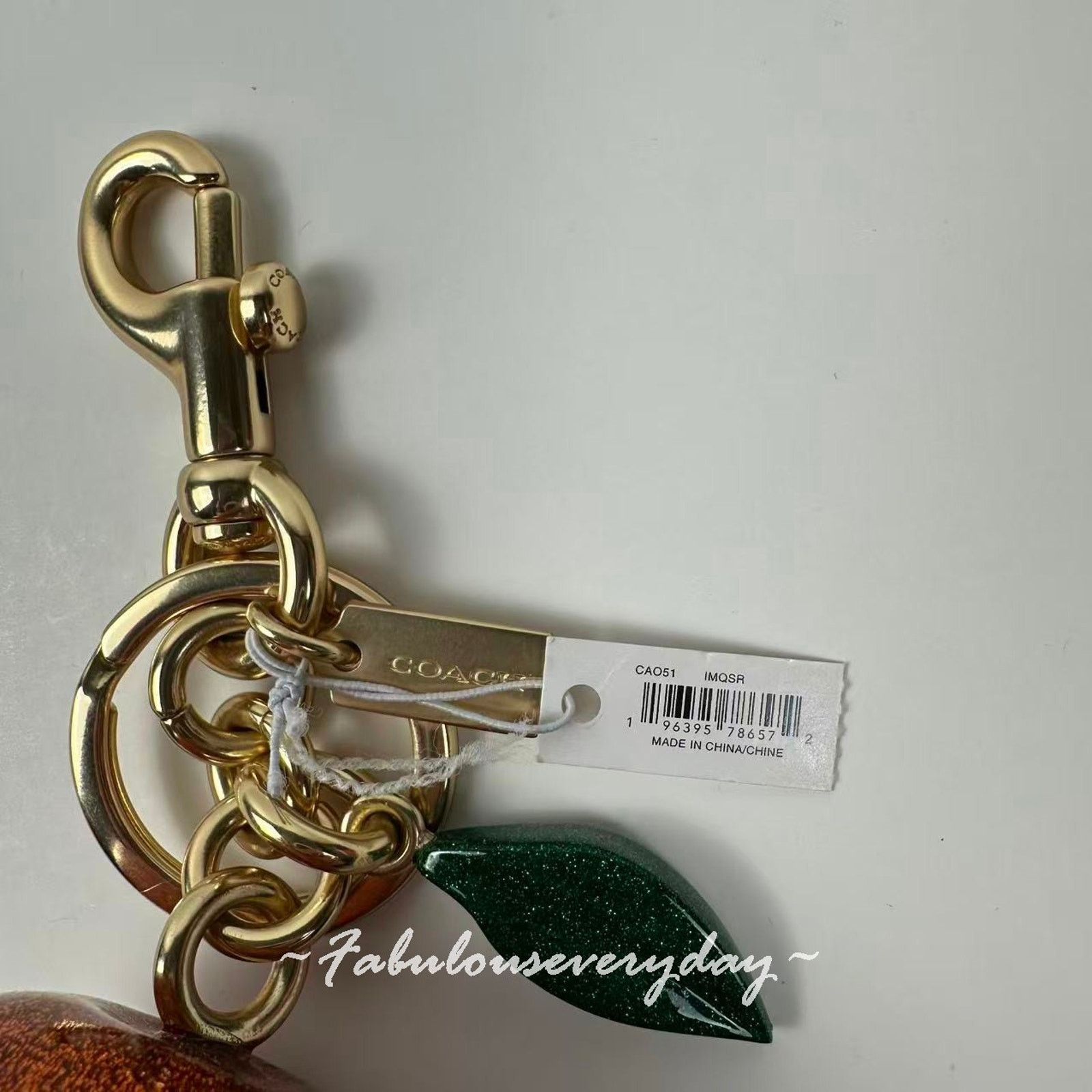 Coach Coach Orange Bag Charm Key Fob Gold /Spice Orange CAO51 NWT Size ONE SIZE - 4 Thumbnail