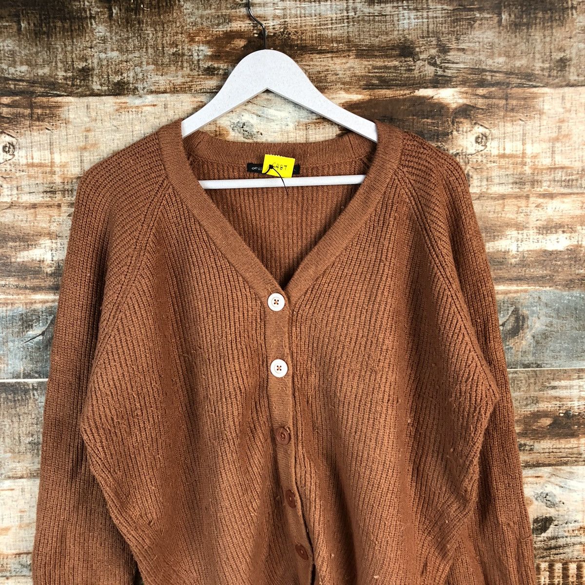 Japanese Brand DL Oeiilet Orange Cardigan Knitwear #C487 Size L / US 10 / IT 46 - 2 Thumbnail