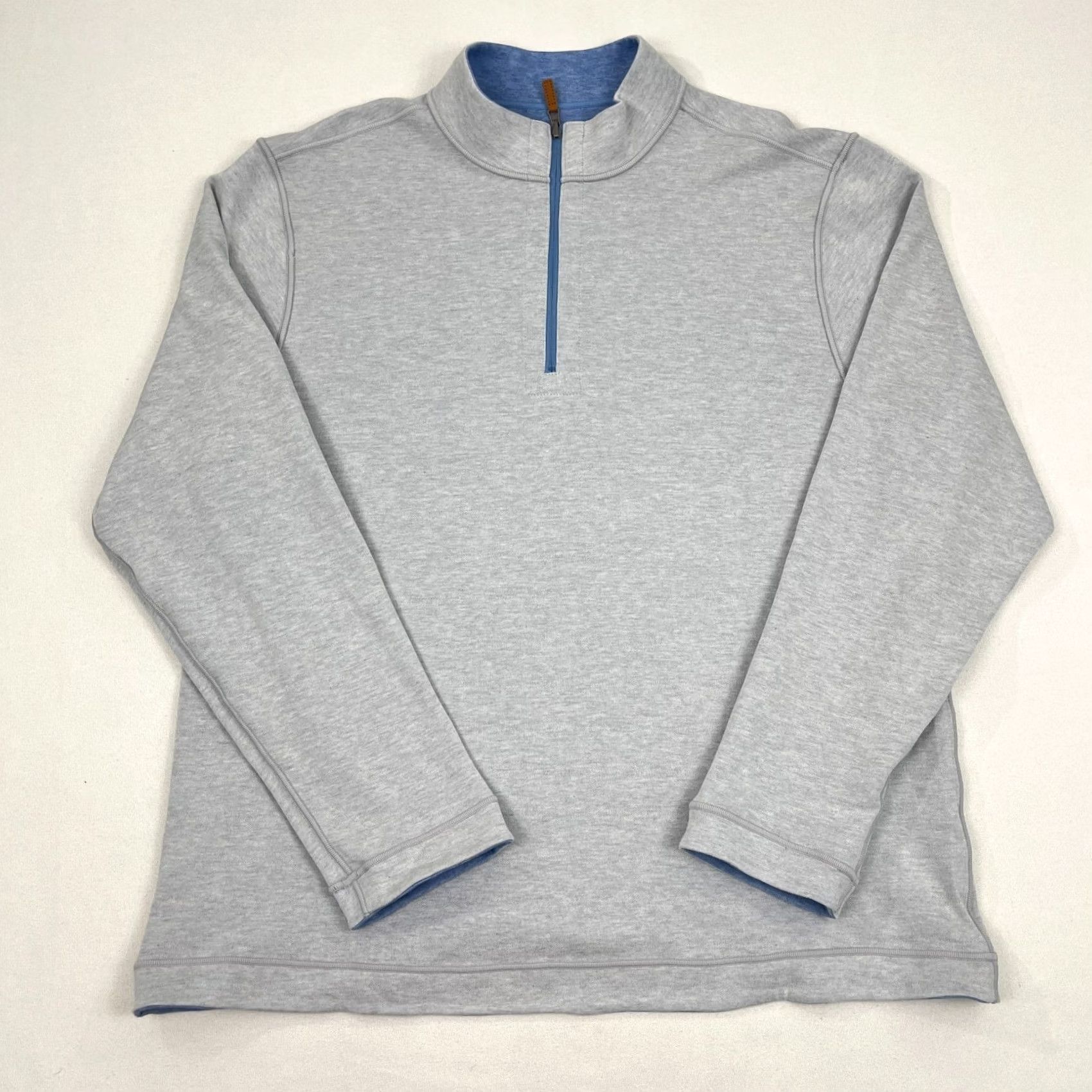 CO VINTAGE Collars & Co Reversible Sweater Mens XL Blue Gray Quarter Zip Pullover Casual Size US XL / EU 56 / 4 - 6 Thumbnail
