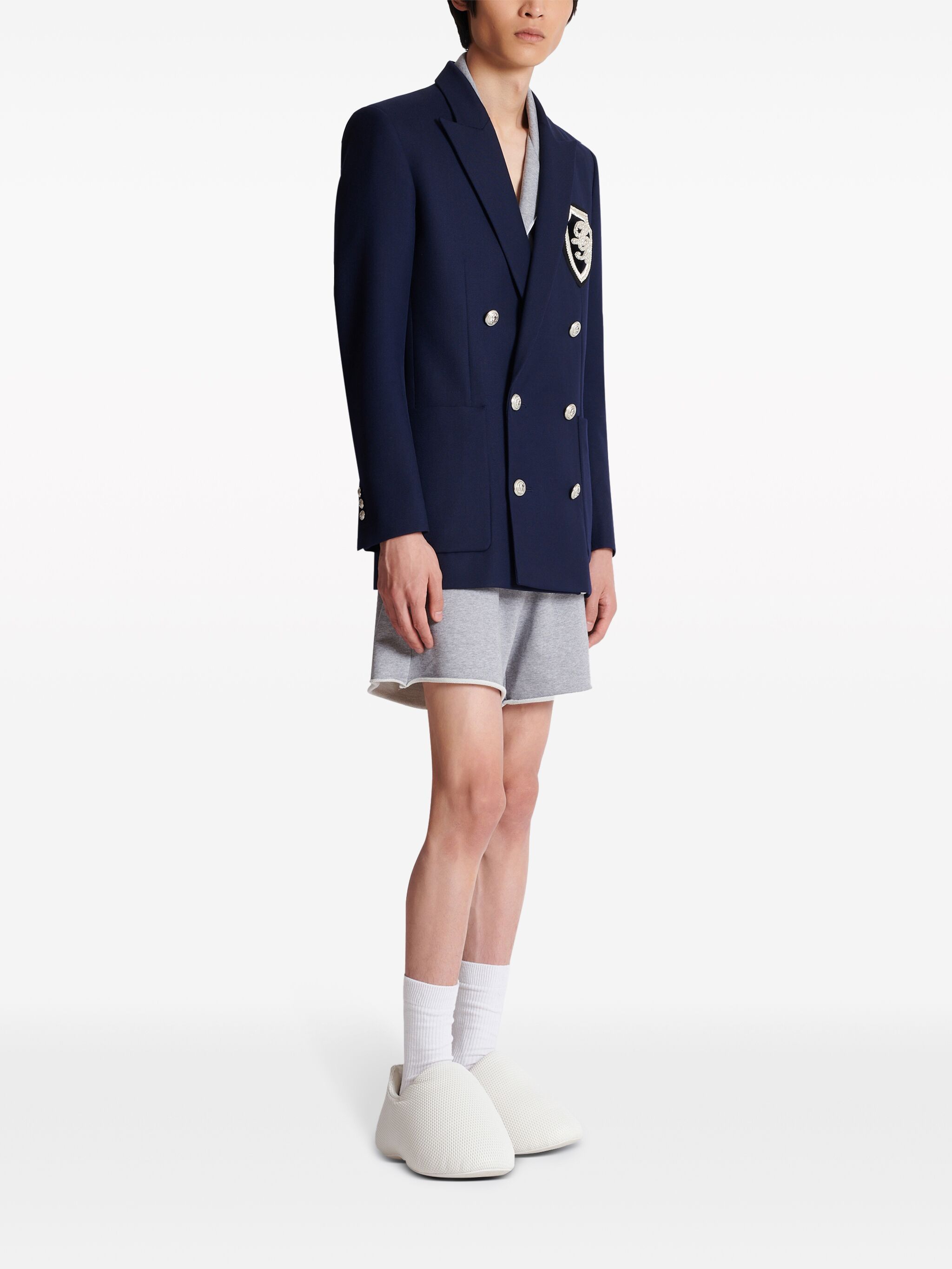 Balmain o1s1wg110125 Monogram Blazer in Blue Size US L / EU 52-54 / 3 - 3 Thumbnail