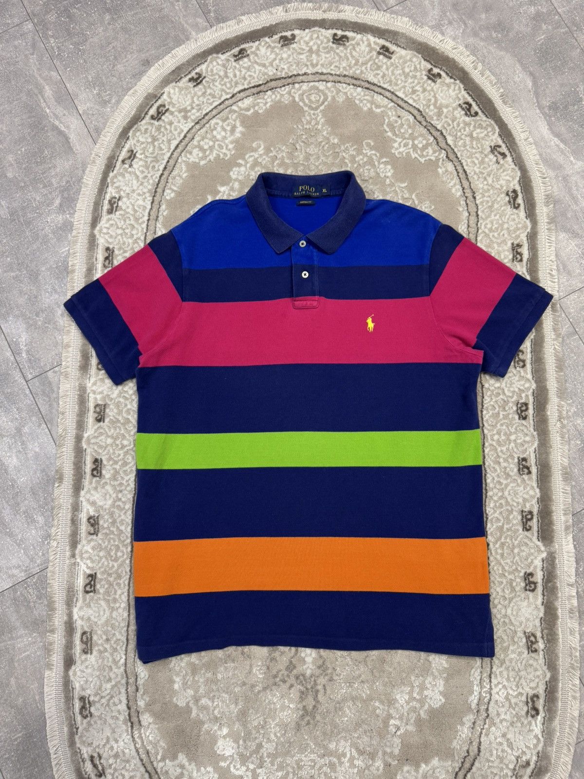 Polo Ralph Lauren Rare Polo Shirt Polo Ralph Lauren Boxy Striped Chief Kiff Size US XL / EU 56 / 4 - 1 Thumbnail