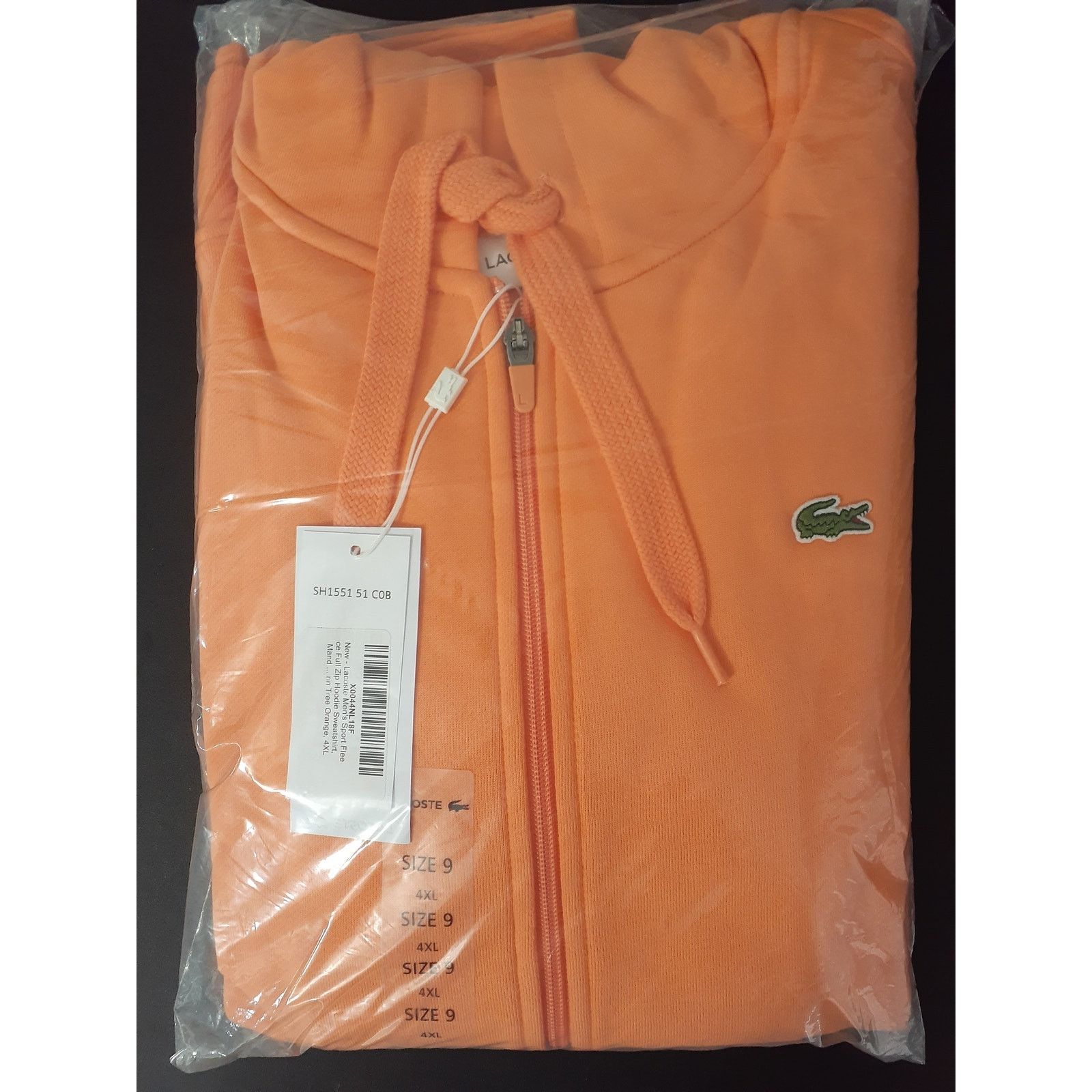 Lacoste Lacoste Men's Full Zip Fleece Sweatshirt Orange 4XL Size US XXL / EU 58 / 5 - 2 Thumbnail
