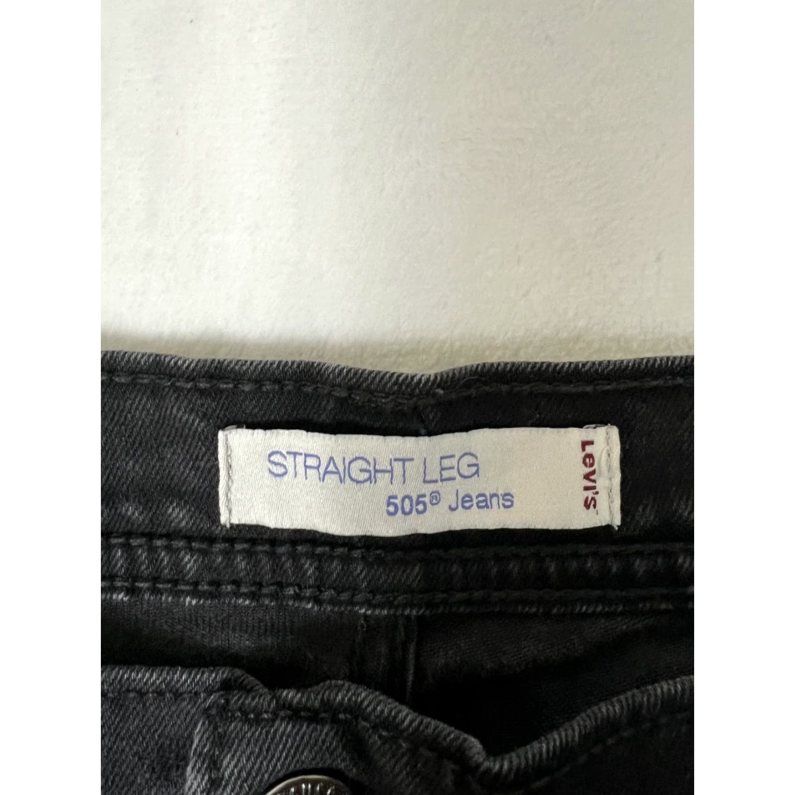 Levi's VINTAGE Levi’s 505 Straight Leg Stretch Women’s Black Jeans 12 S/C Y2K Size 34" / US 12 / IT 48 - 3 Thumbnail