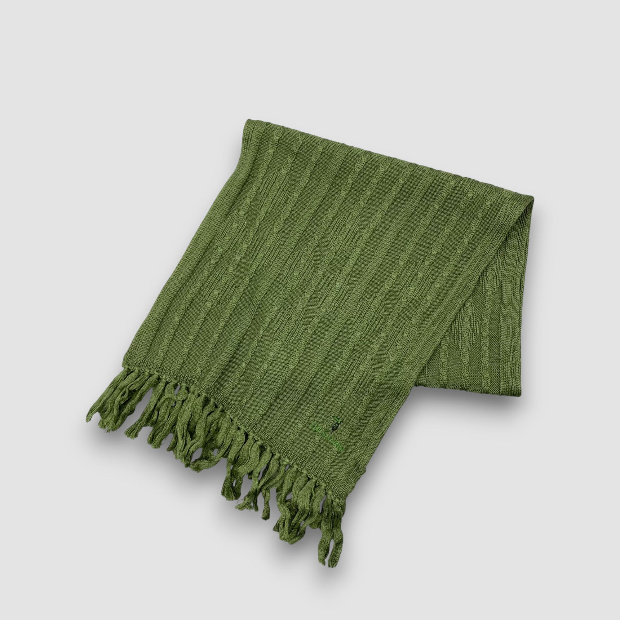 Trussardi Vintage Trussardi Scarf Muffler Wool Ribbed Knit Scarves Size ONE SIZE - 2 Thumbnail